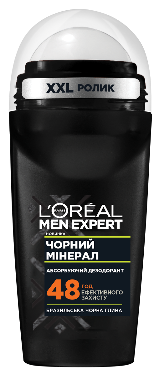 Абсорбуючий Дезодорант-Антиперспірант L’Oréal Paris Men Expert Чорний Мінерал для чоловіків, кульковий, 50 мл - фото 1