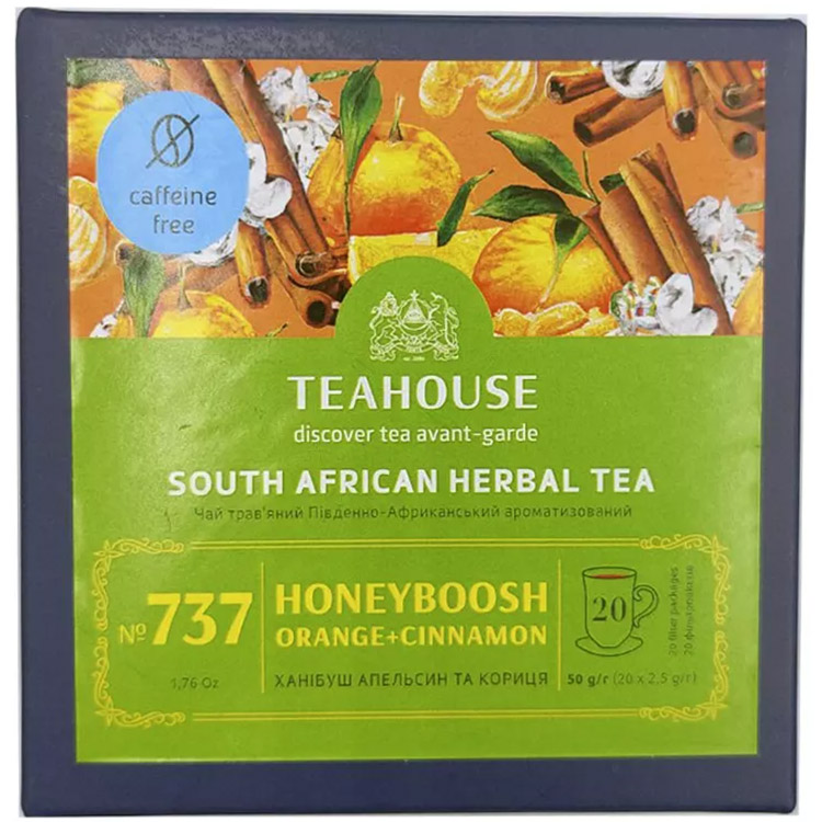 Чай травяной Teahouse Ханибуш Апельсин и корица 20 шт. x 2.5 г - фото 1
