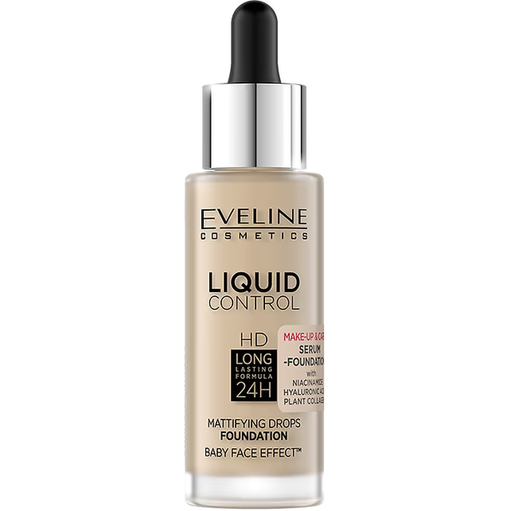 Жидкая тональная основа Eveline Cosmetics Liquid Control HD 015 Light Vanilla 32 мл - фото 1