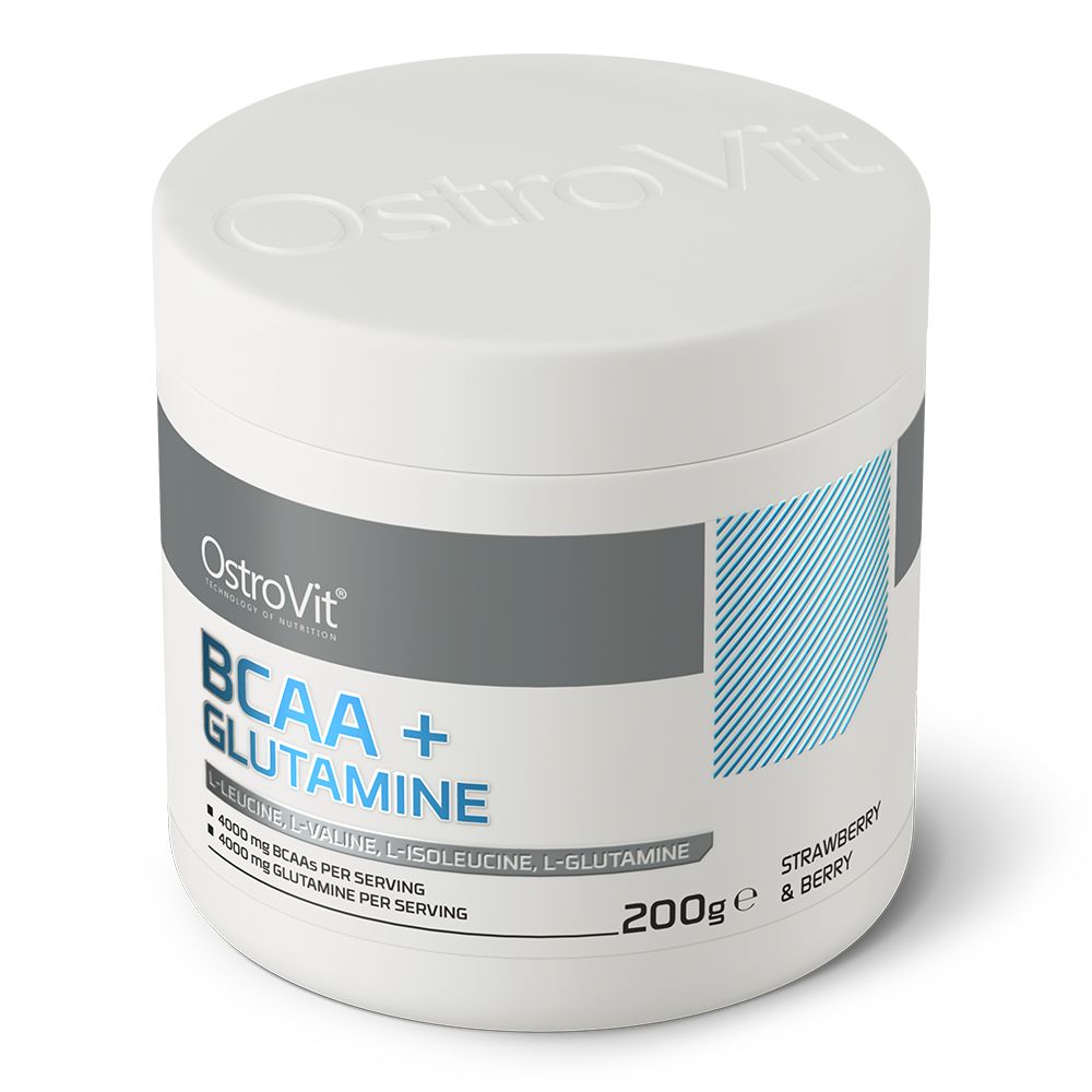 Аминокислоты OstroVit BCAA + Glutamine Клубнично-ягодный 200 г - фото 2