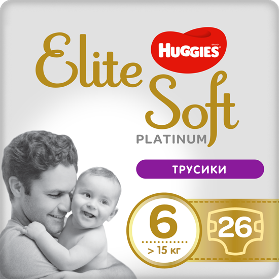 Підгузки-трусики Huggies Elite Soft Platinum 6 (від 15 кг), 26 шт. - фото 1