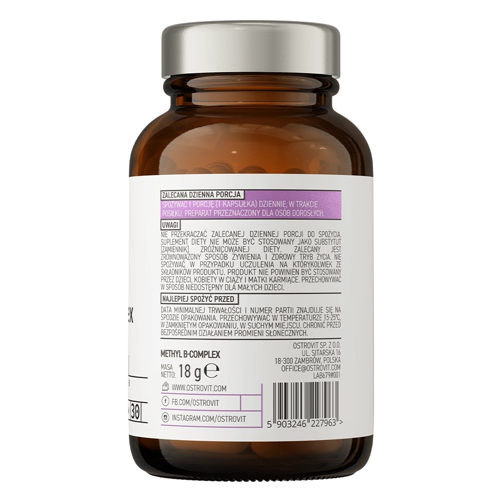 Вітамінний комплекс OstroVit Pharma Methyl B-complex 30 капсул - фото 3
