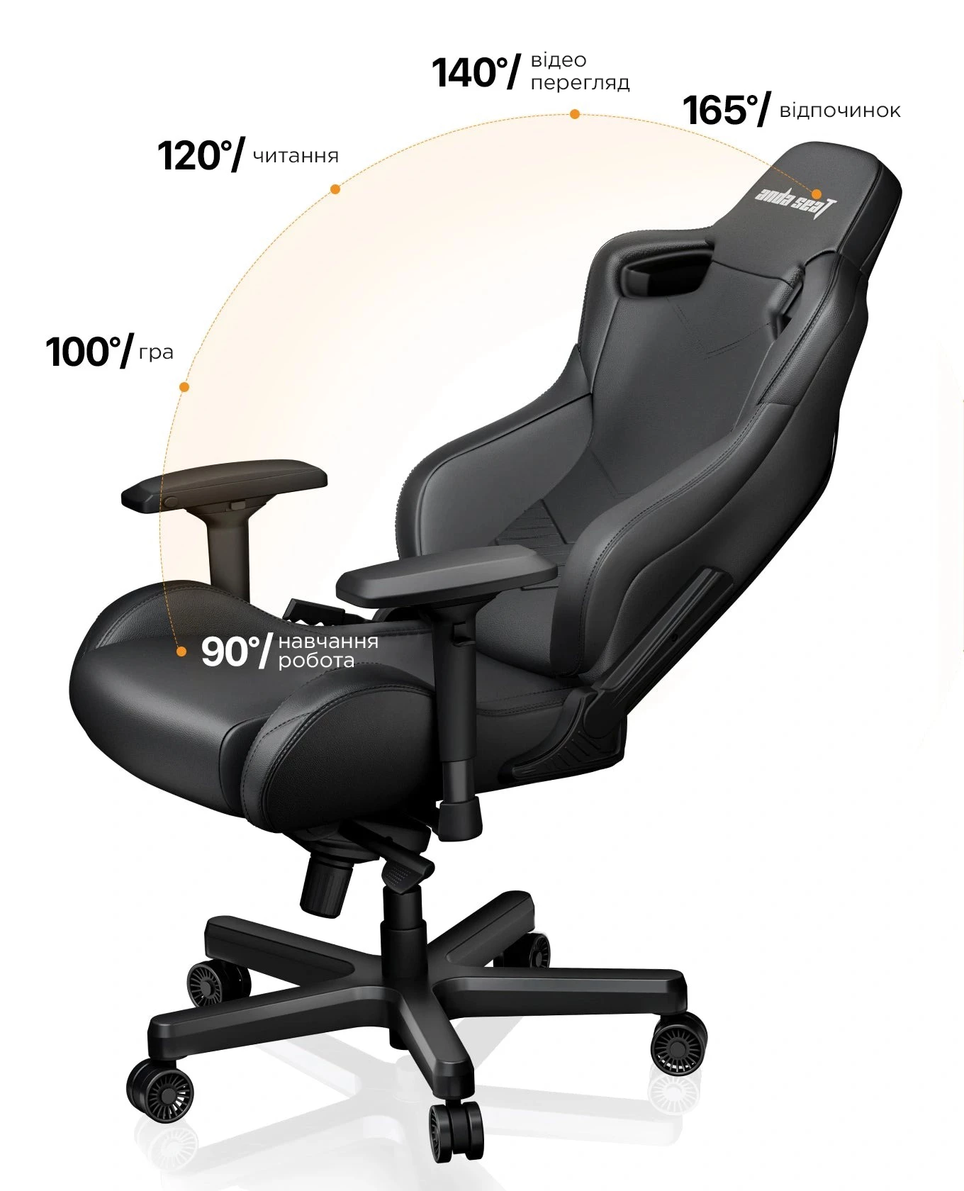 Кресло игровое Anda Seat Kaiser 2 Size XL Black (AD12XL-07-B-PV-B01) - фото 12