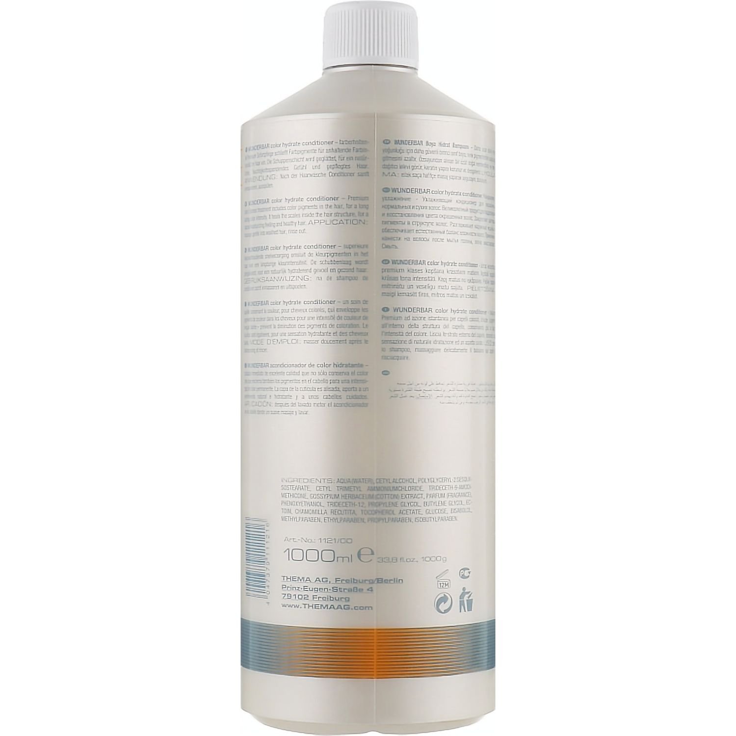 Зволожувальний кондиціонер Wunderbar Color Hydrate, для фарбованого, нормального та сухого волосся, 1 л - фото 2