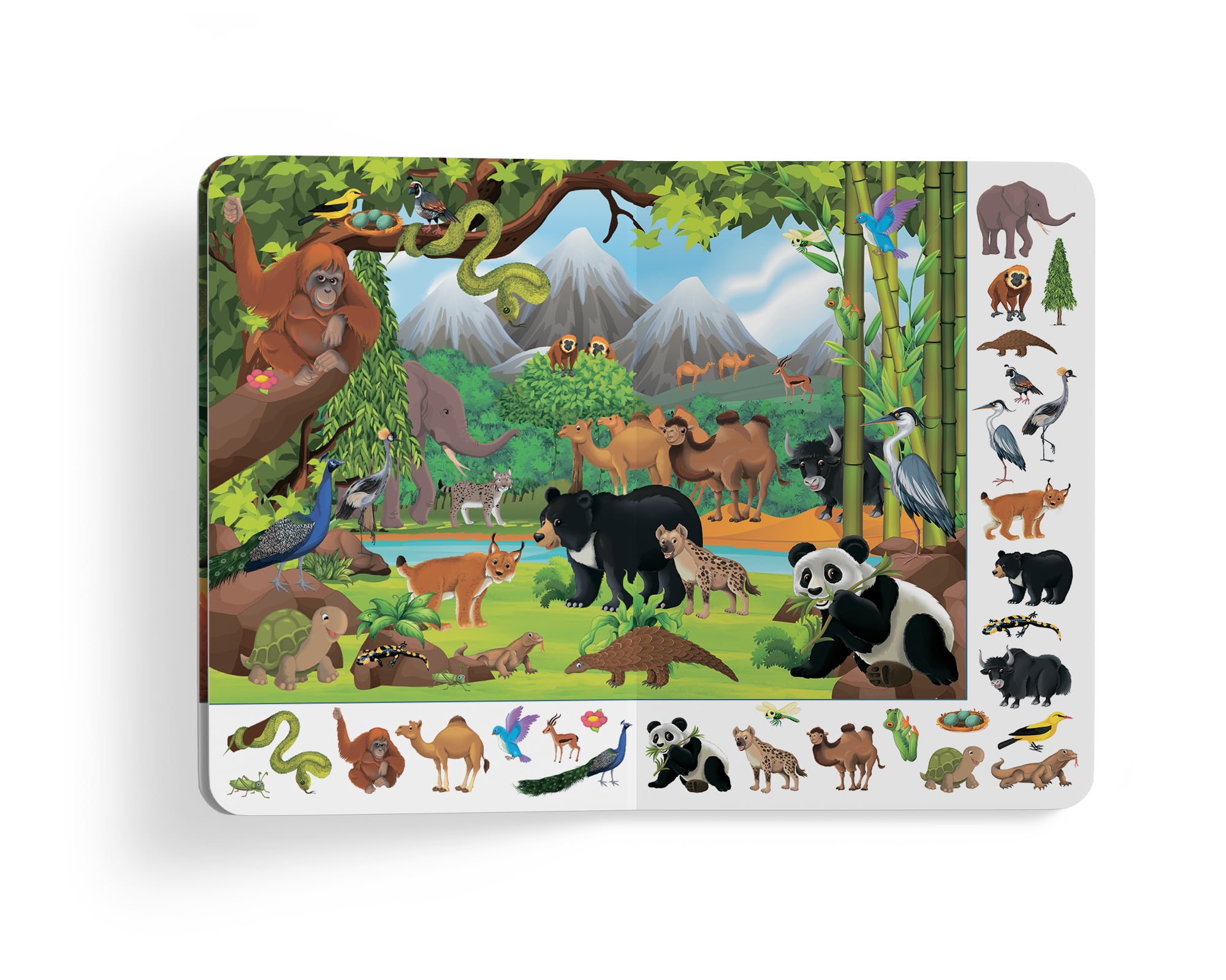 Книга-картонка Кристал Бук Великий вімельбух Тварини, с меганаліпками (F00019435) - фото 7