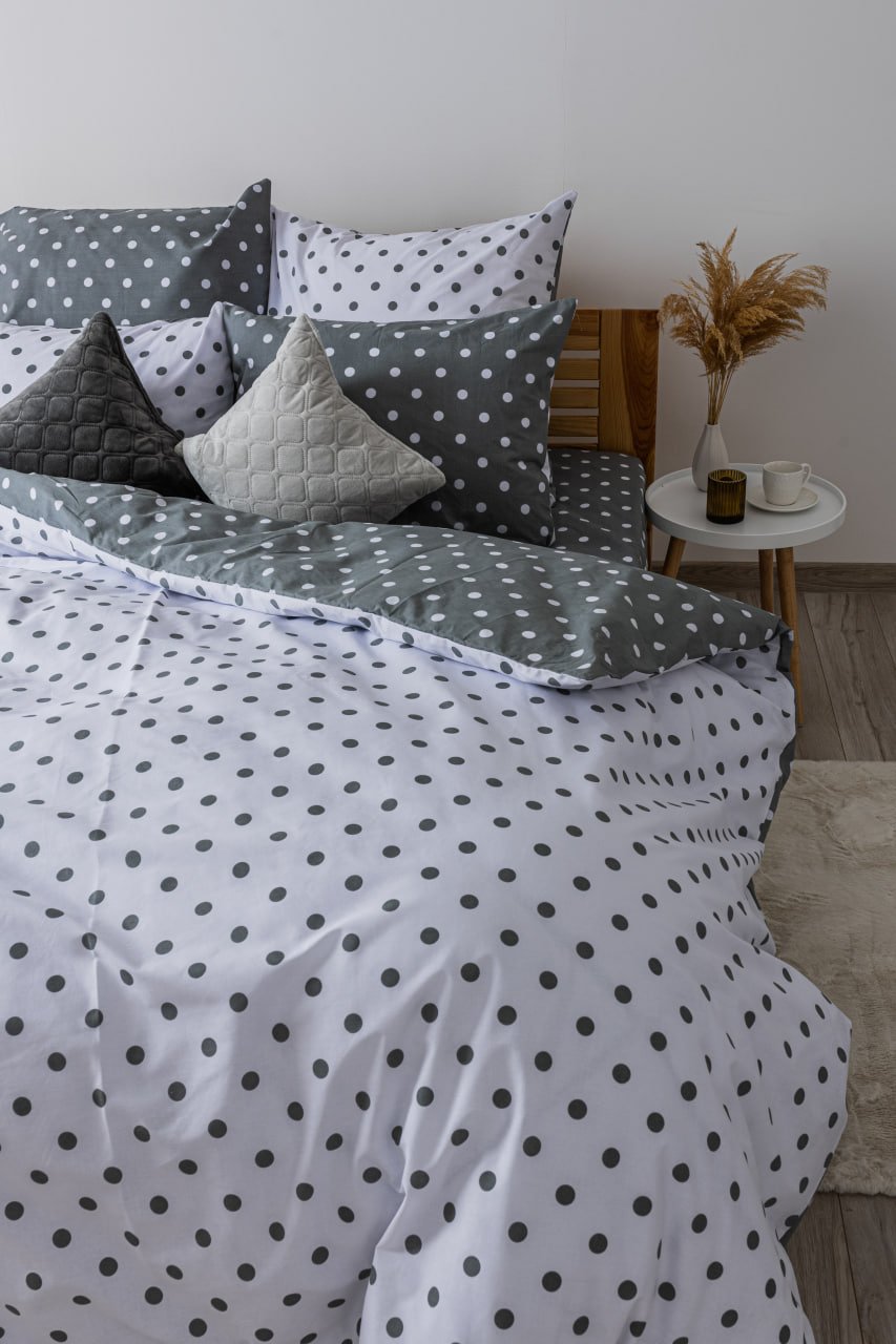 Комплект постельного белья ТЕП Happy Sleep Grey Dots семейный бело-серый (2-03797_25862) - фото 5