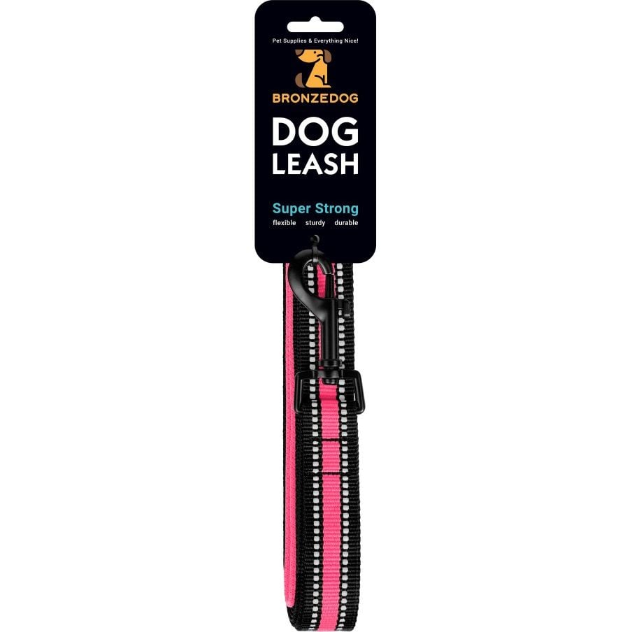 Повідець для собак BronzeDog Mesh, розмір L, 200х2,5 см, рожевий - фото 6