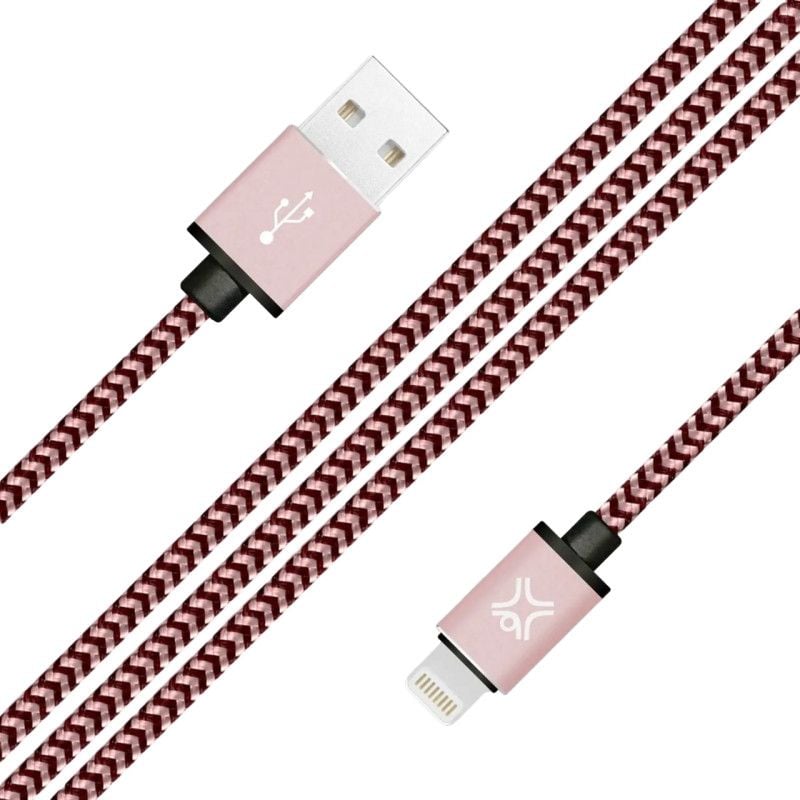 Кабель USB-A to Lightning XtremeMac Nylon Cable Rose Gold 1.2 м - фото 2