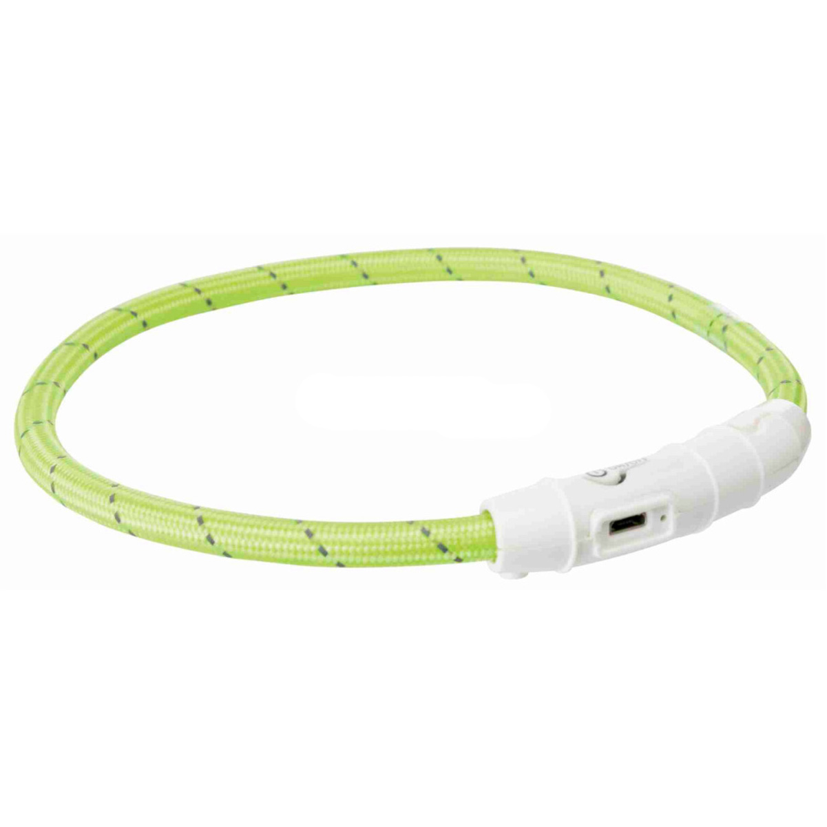 Ошейник для собак Trixie Flash, USB, светящийся, 35 см, зеленый - фото 1