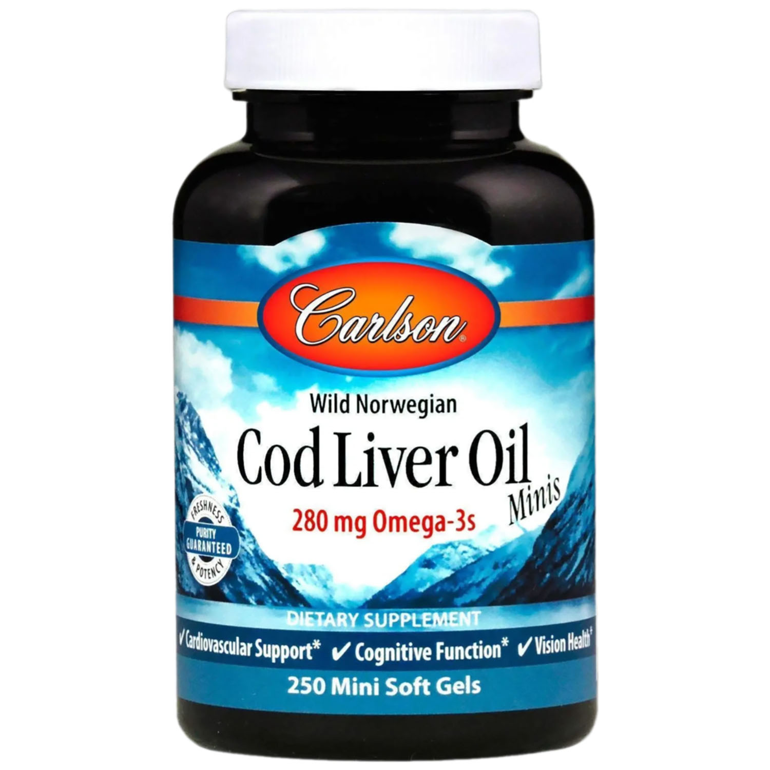 Риб'ячий жир Carlson Cod Liver Oil норвезький 250 міні гелевих капсул - фото 1