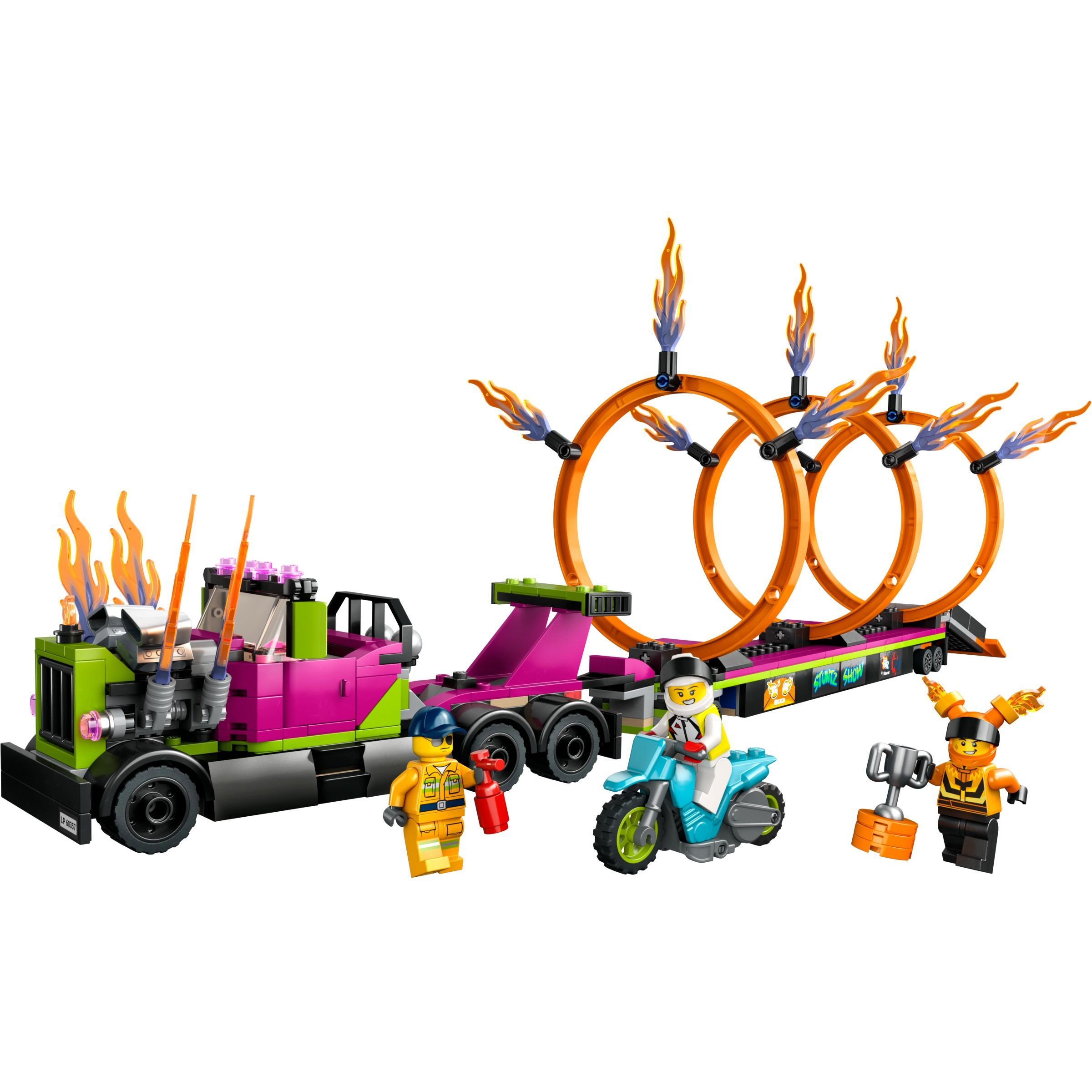 Конструктор LEGO City Завдання із каскадерською вантажівкою та вогняним колом, 479 деталей (60357) - фото 7