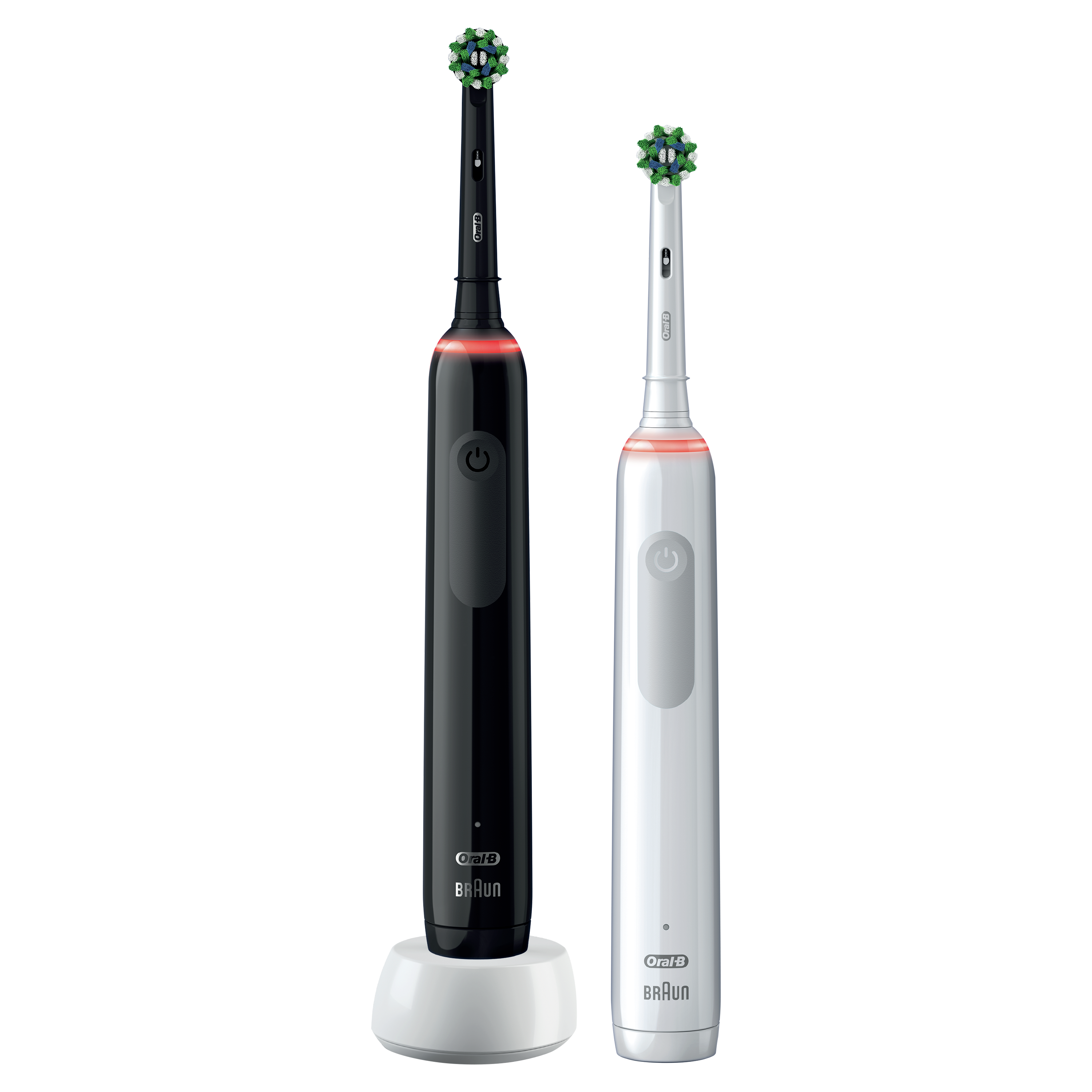 Набор электрических зубных щёток Oral-B Pro 3 3900 СrossAсtion, Черная и Белая - фото 2