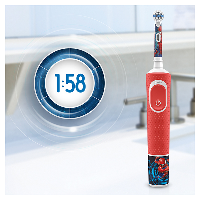 Електрична зубна щітка Oral-B Kids Spiderman D100.413.2K - фото 5