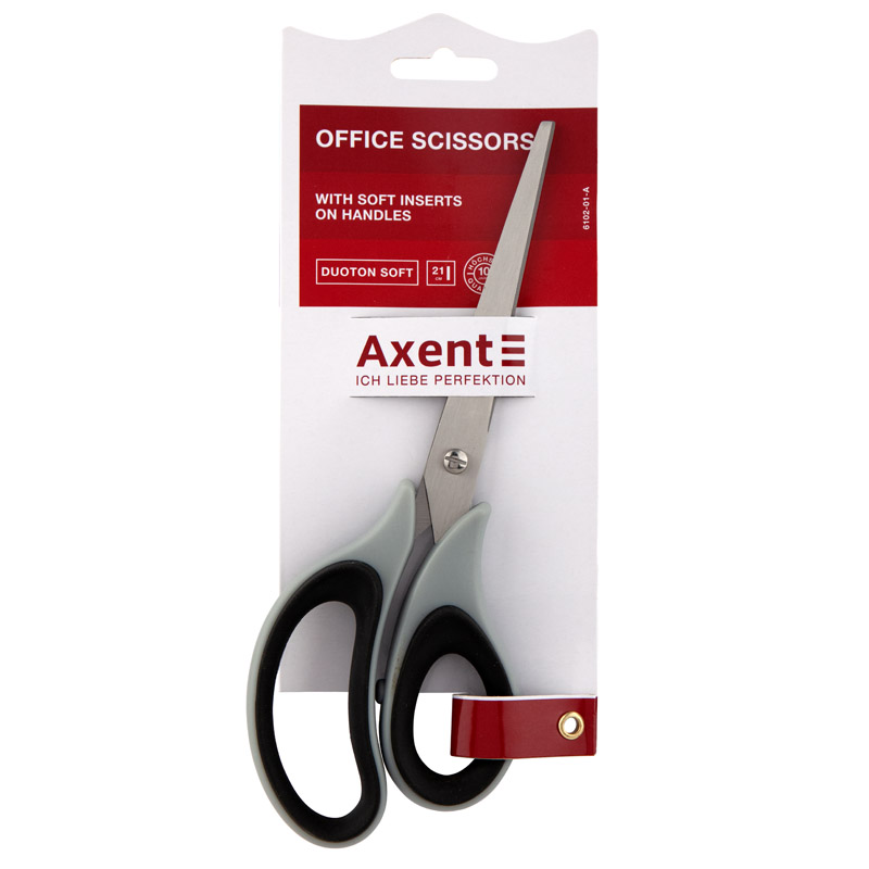 Ножницы Axent Duoton Soft 21 см серо-черные (6102-01-A) - фото 3