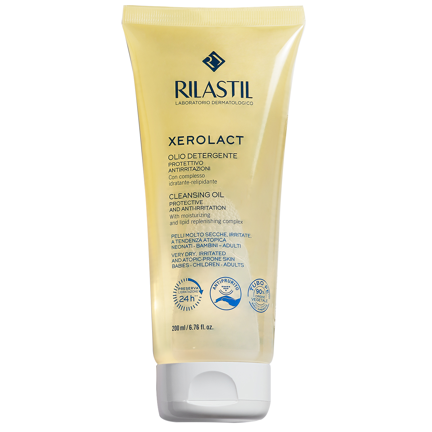 Масло очищающее Rilastil Xerolact для лица и тела, для очень сухой кожи, склонной к раздражению и атопии 200 мл - фото 1