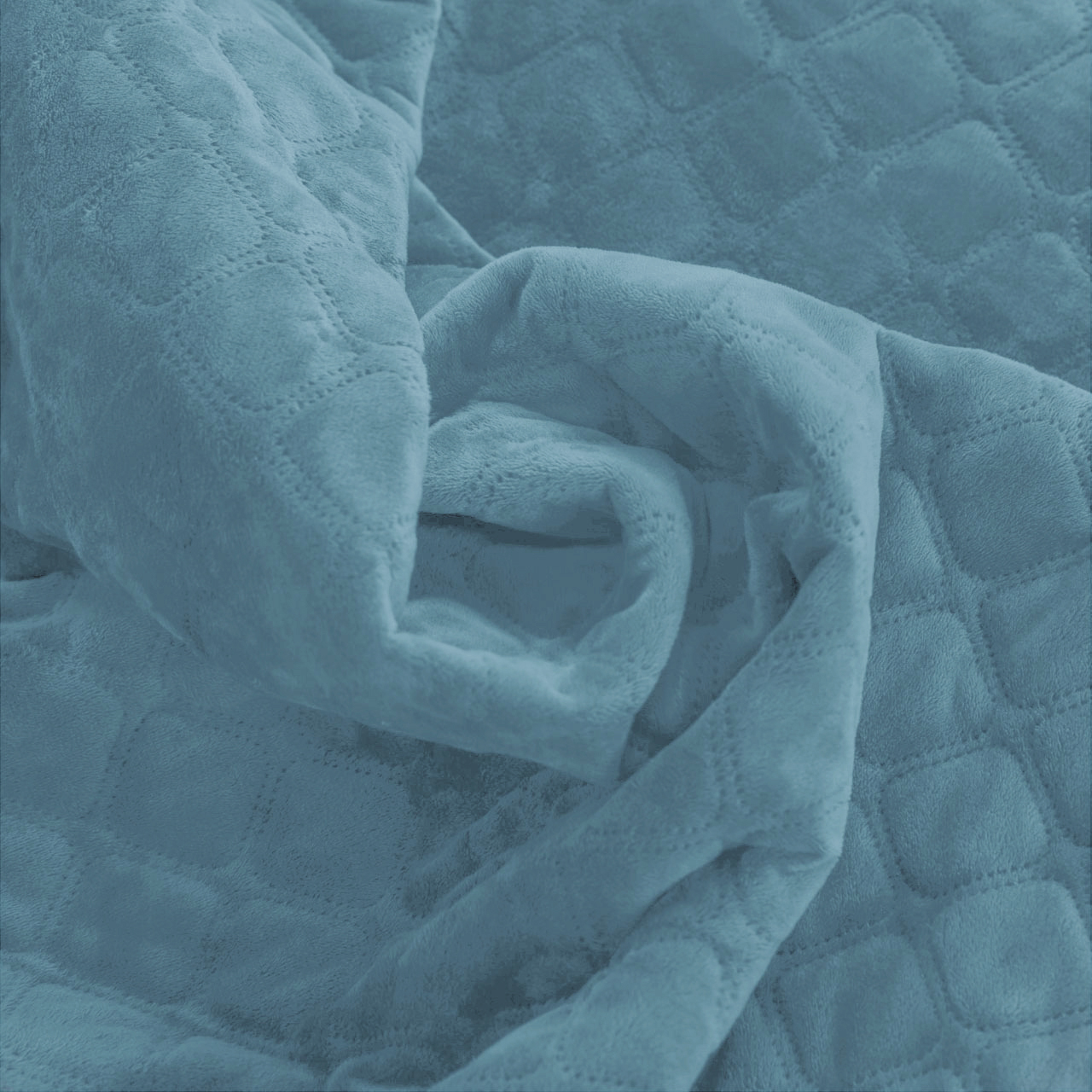 Покривало ТЕП Velour ромб круглий 210х150 см синє (4-00515_22872) - фото 3