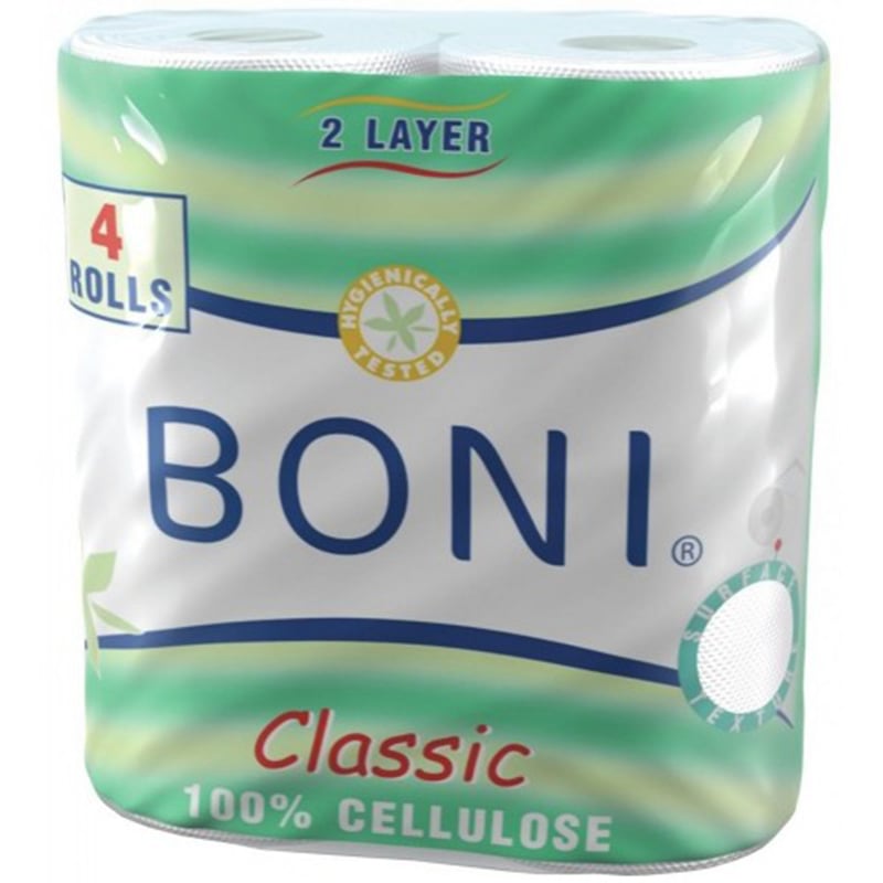 Двошаровий туалетний папір Boni Classic, 4 рулони - фото 1