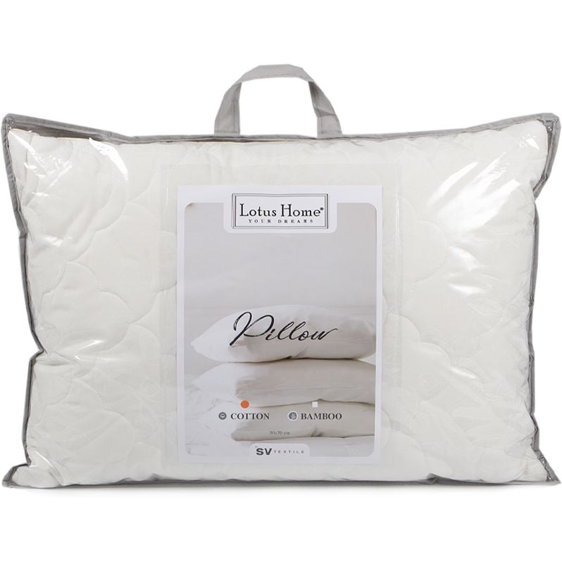 Подушка антиалергенна Lotus Home Cotton Extra, 70х50 см, молочна (svt-2000022289795) - фото 8
