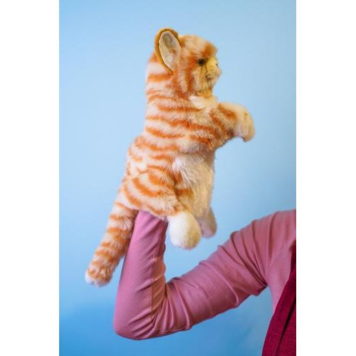 Мягкая игрушка на руку Hansa Puppet Имбирный кот, 30 см, белый с оранжевым (7182) - фото 3