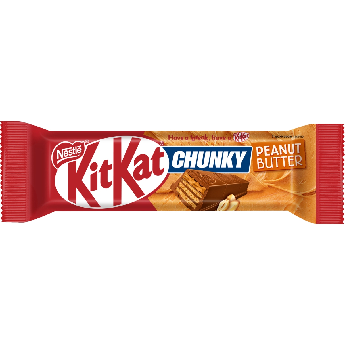 Батончик KitKat Chunky Peanut Butter Арахисовая паста в молочном шоколаде 42 г - фото 1