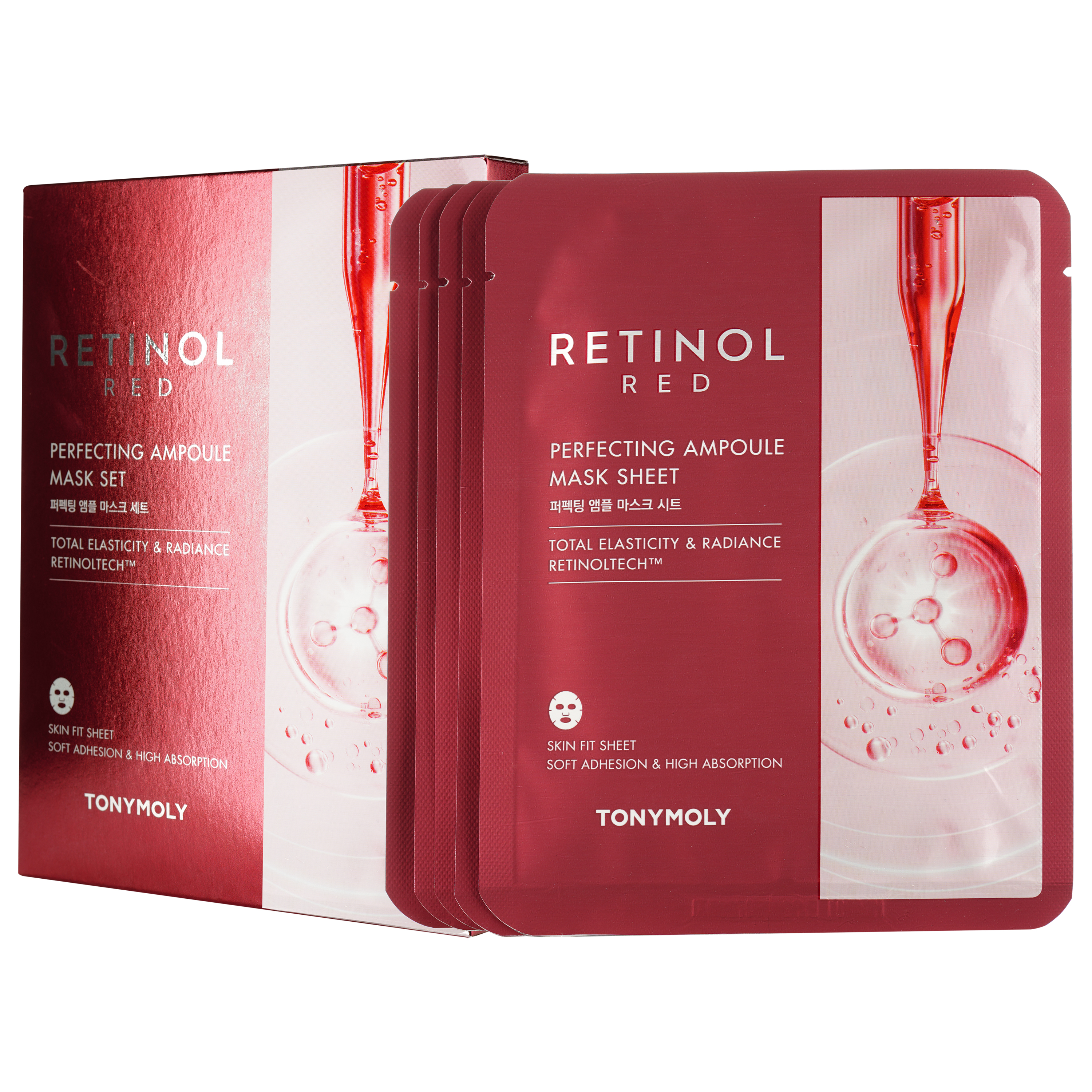 Набір масок для обличчя Tony Moly Red Retinol Perfecting Ampoule Mask Set з ретинолом, 23 г - фото 1