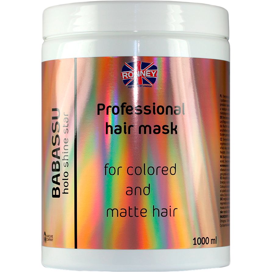 Маска для фарбованого та тьмяного волосся Ronney Professional Holo Shine Star Babbassu 1 л - фото 1