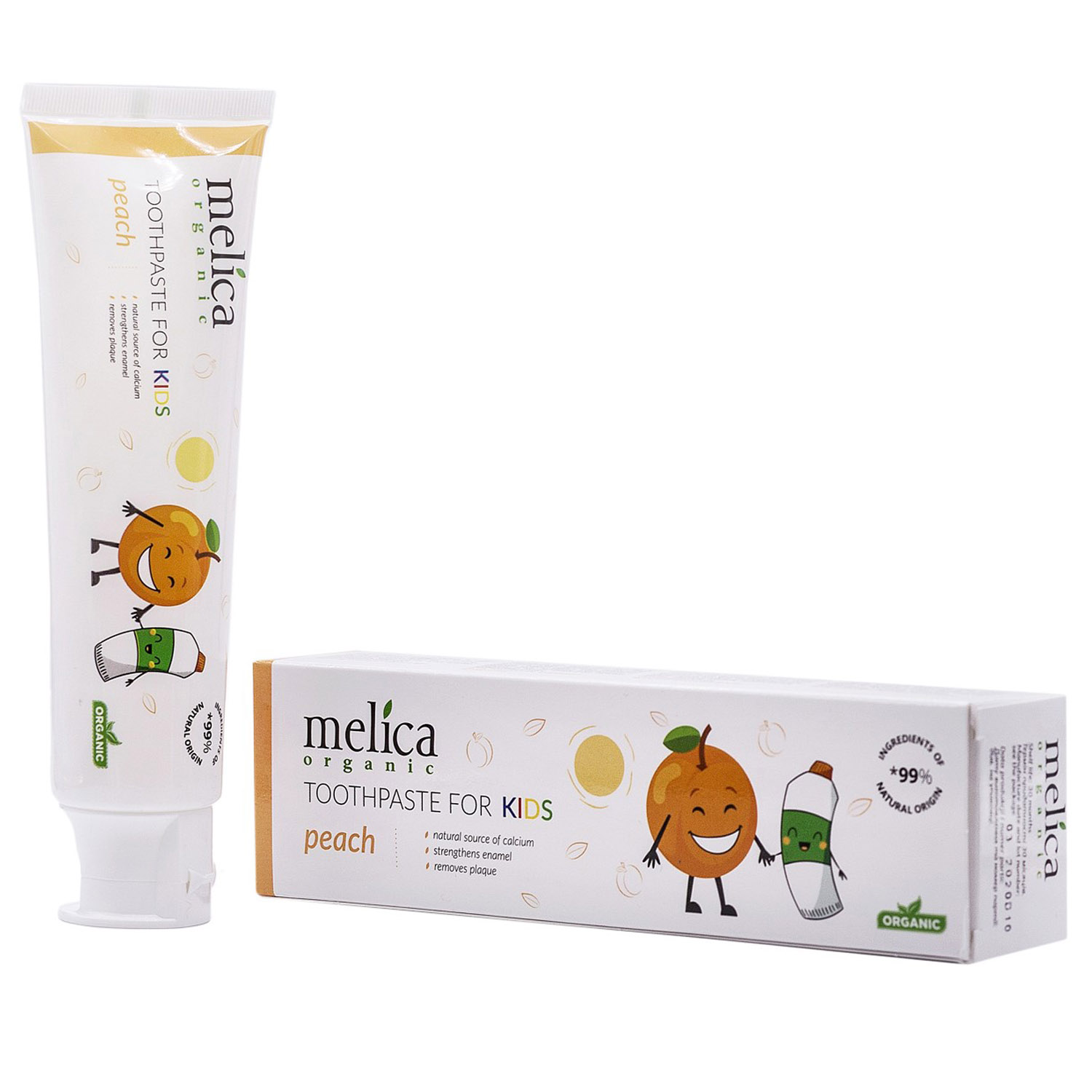 Дитяча зубна паста Melica Organic Персик, 100 мл - фото 1