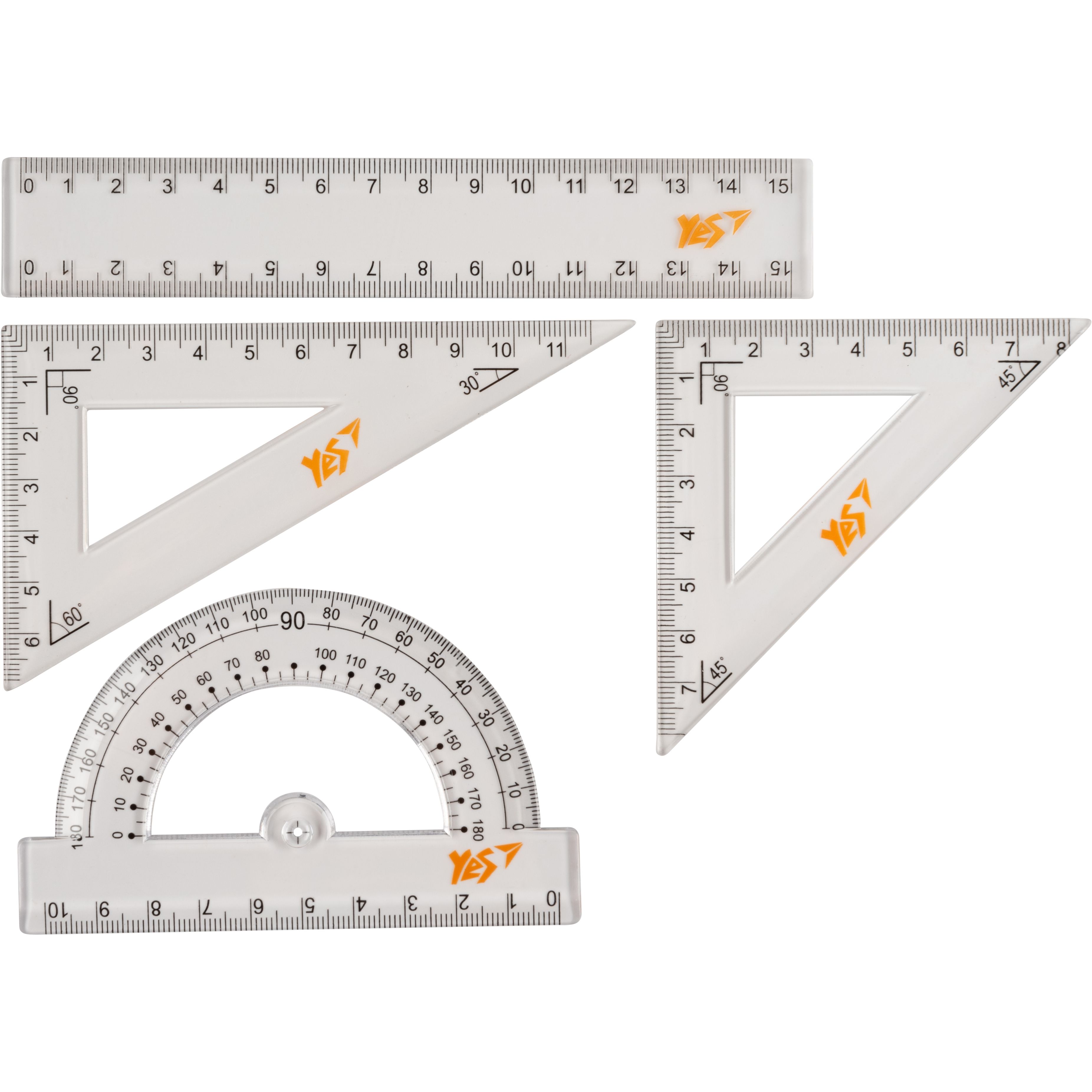 Набор линеек Yes 4 предмета линейка 15 см (370263) - фото 2