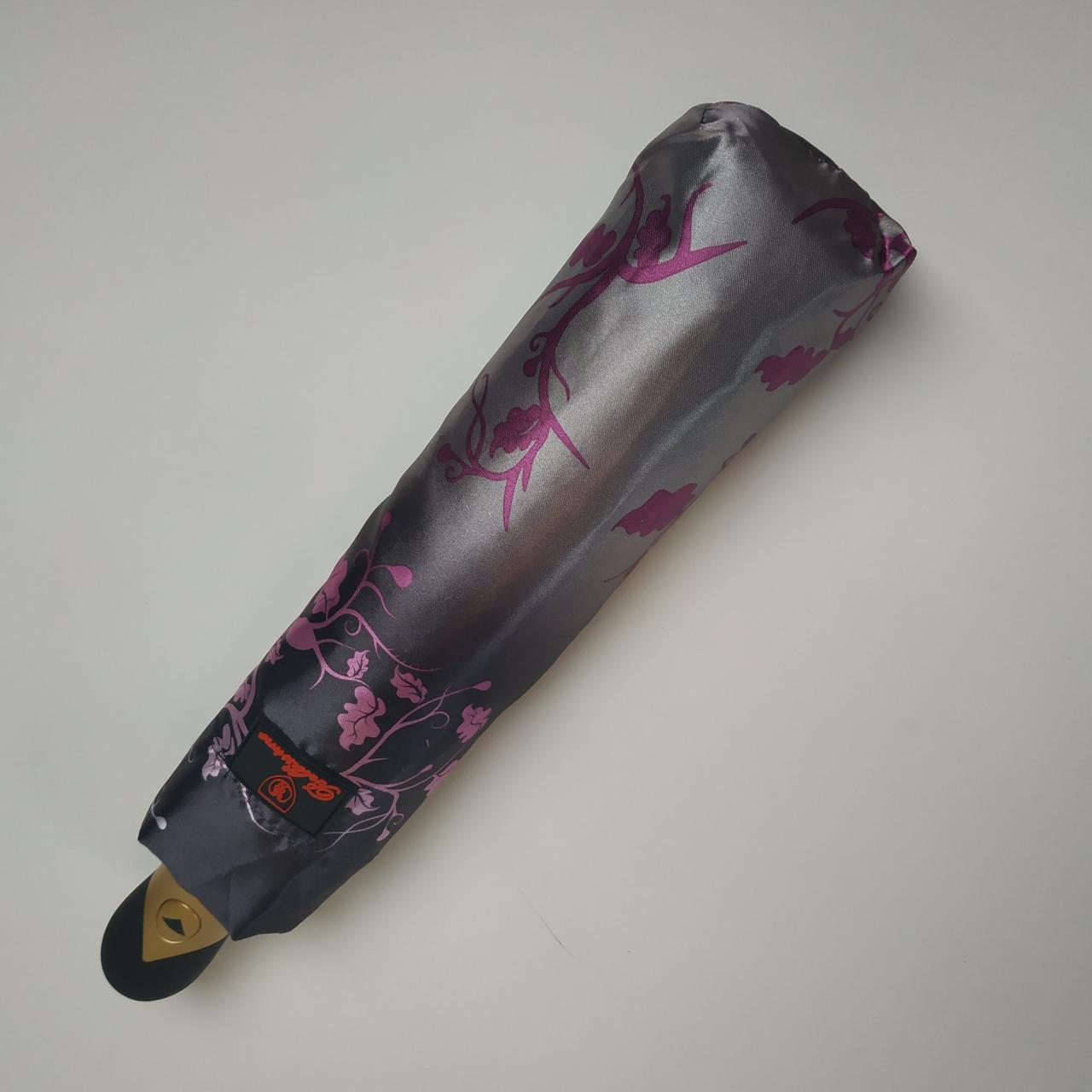 Женский складной зонтик полуавтомат S&L 102 см серый - фото 6