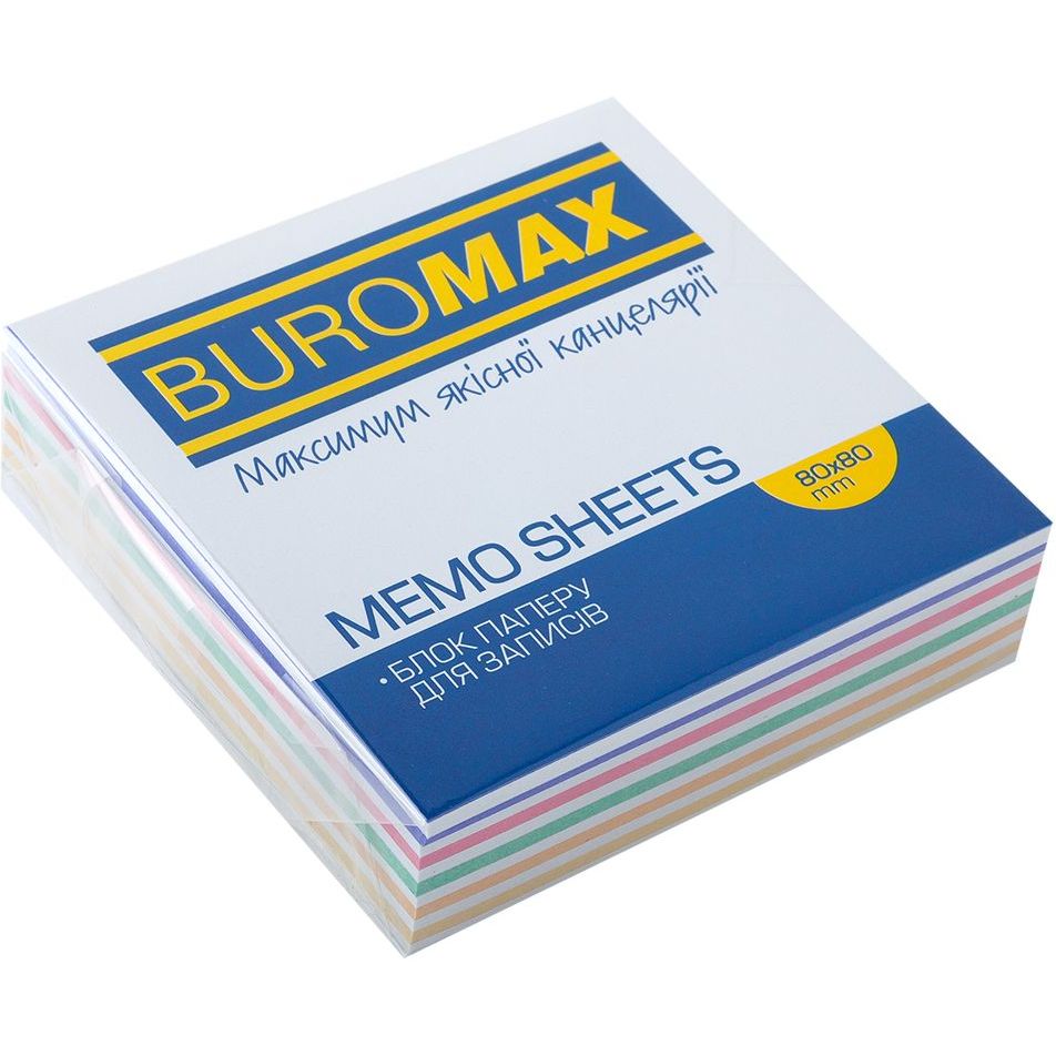Блок бумаги для заметок Buromax Зебра непроклеенный 80х80х20 мм разноцветный (BM.2255) - фото 1