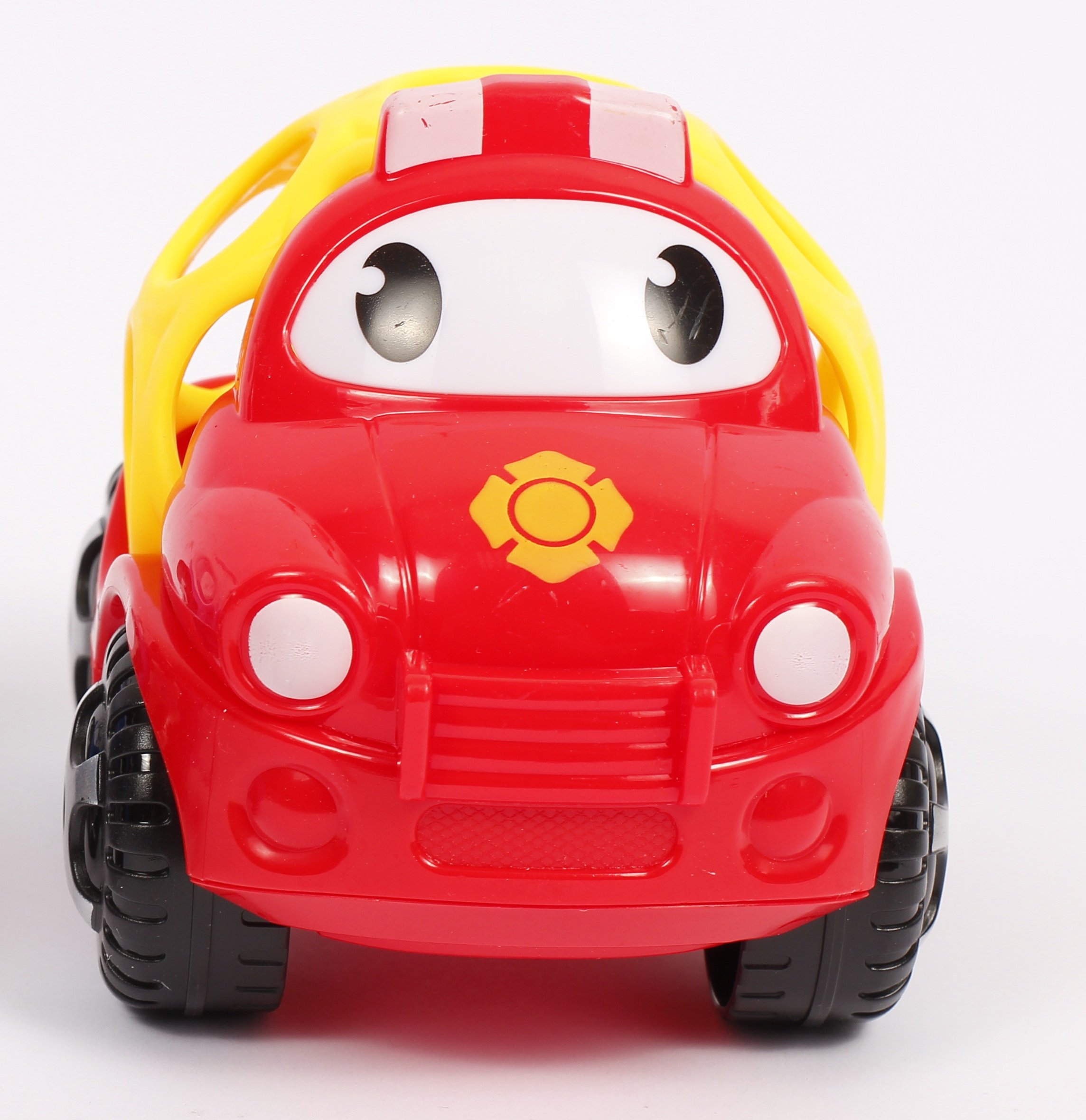 Іграшка-брязкальце Lindo Машинка, червоний з жовтим (Б 343 красн) - фото 2