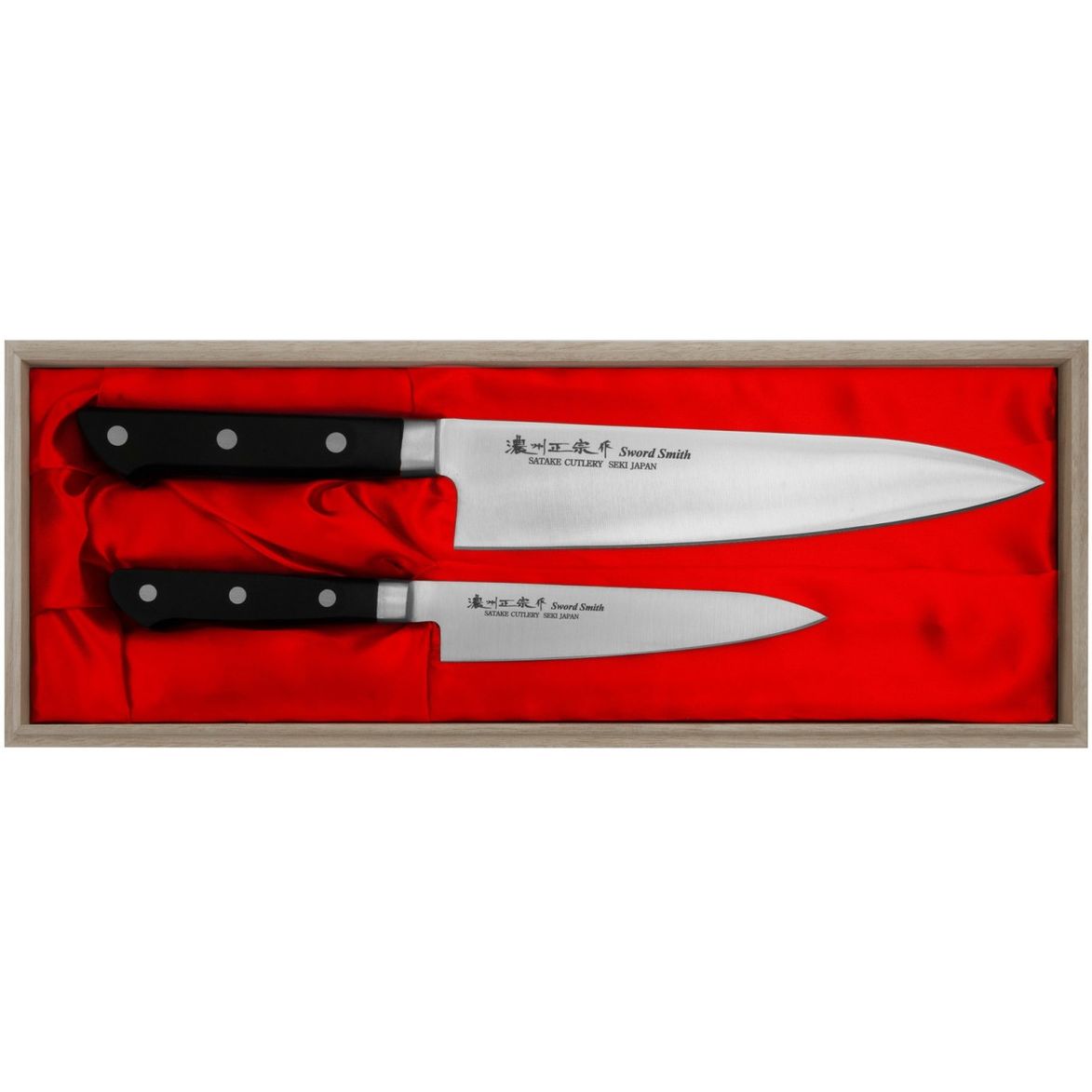 Набор из 2-х кухонных ножей в подарочной коробке Satake 21 см (13,5 см) Черный 000272028 - фото 1