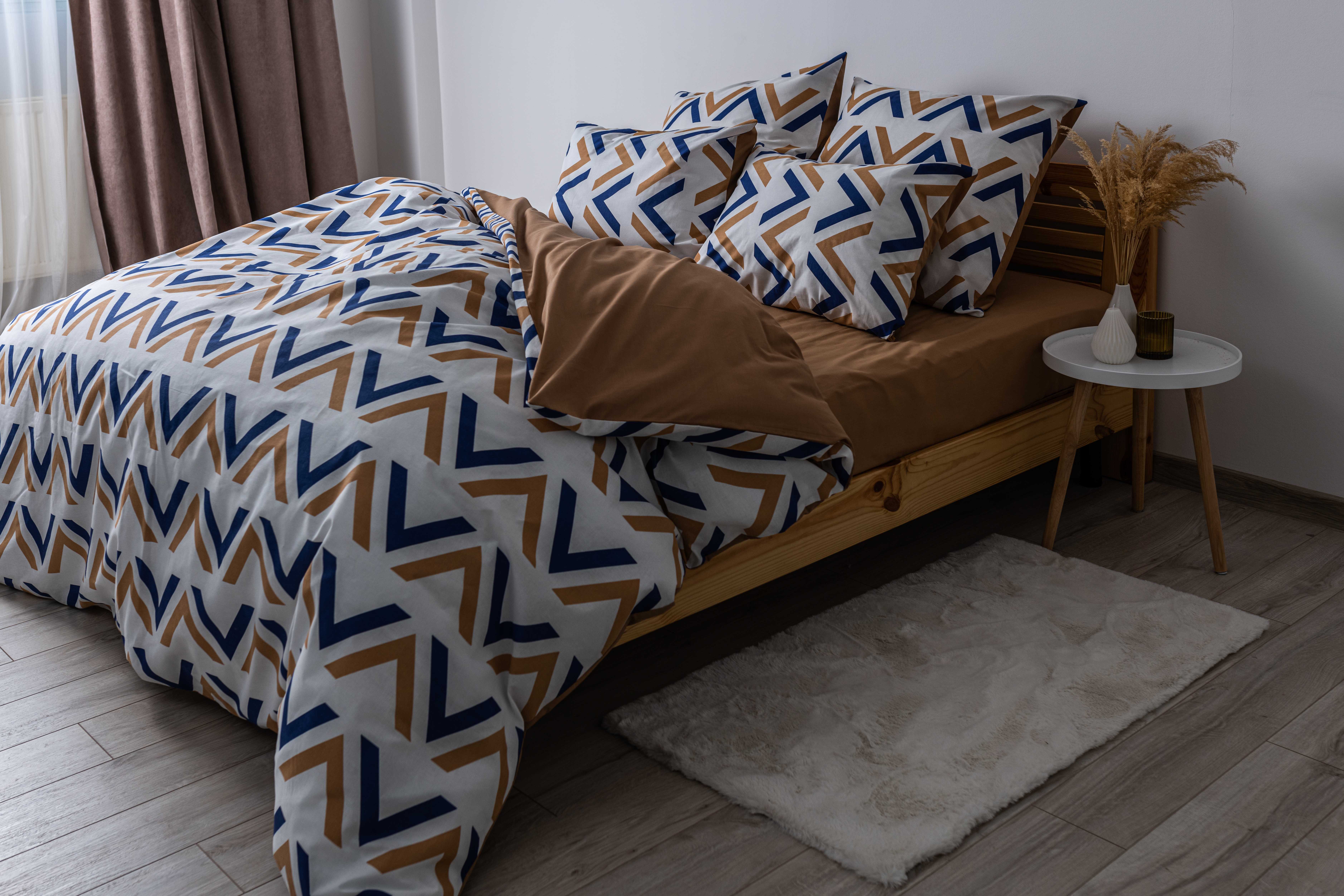 Комплект постельного белья ТЕП Soft dreams Geometry Pasion семейный коричневый с белым (2-03860_25911) - фото 2