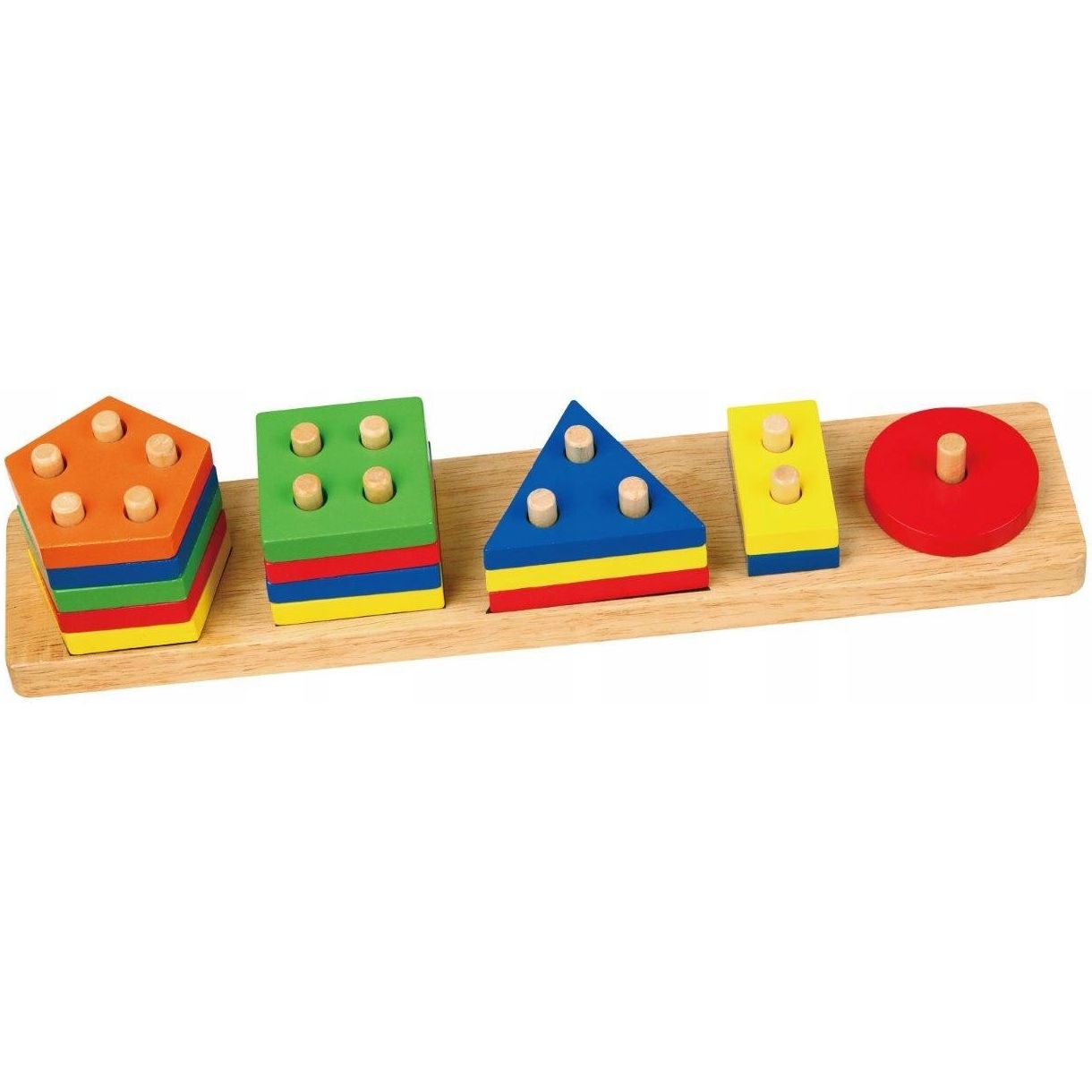 Деревянная логическая пирамидка Viga Toys Геометрические фигуры (58558) - фото 1
