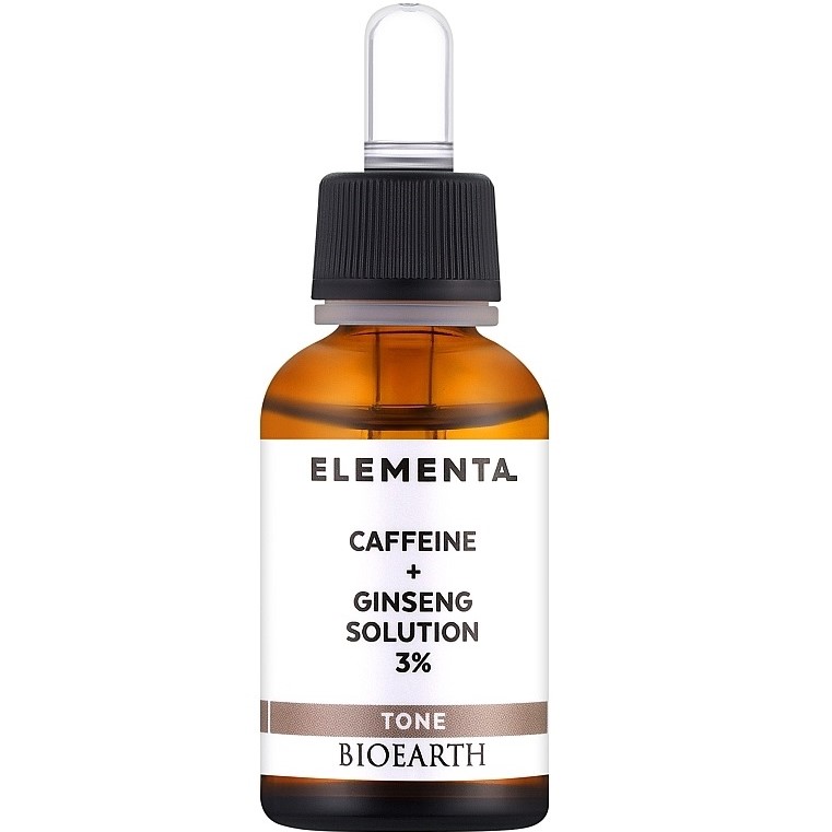 Сироватка для обличчя Bioearth Elementa Tone Caffeine + Ginseng Solution 3% 15 мл - фото 1