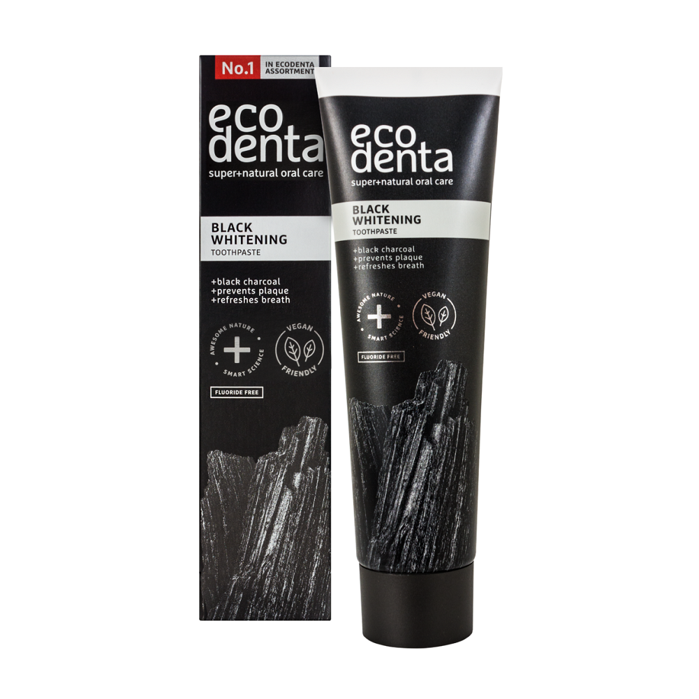 Зубна паста Ecodenta expert line, відбілююча, чорна, 75 мл - фото 1