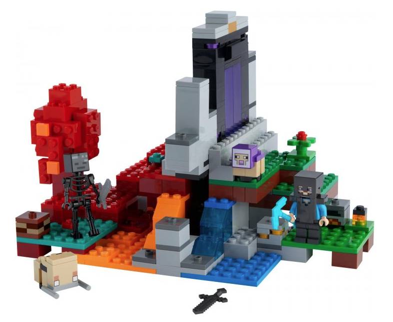 Конструктор LEGO Minecraft Разрушенный портал, 316 деталей (21172) - фото 3