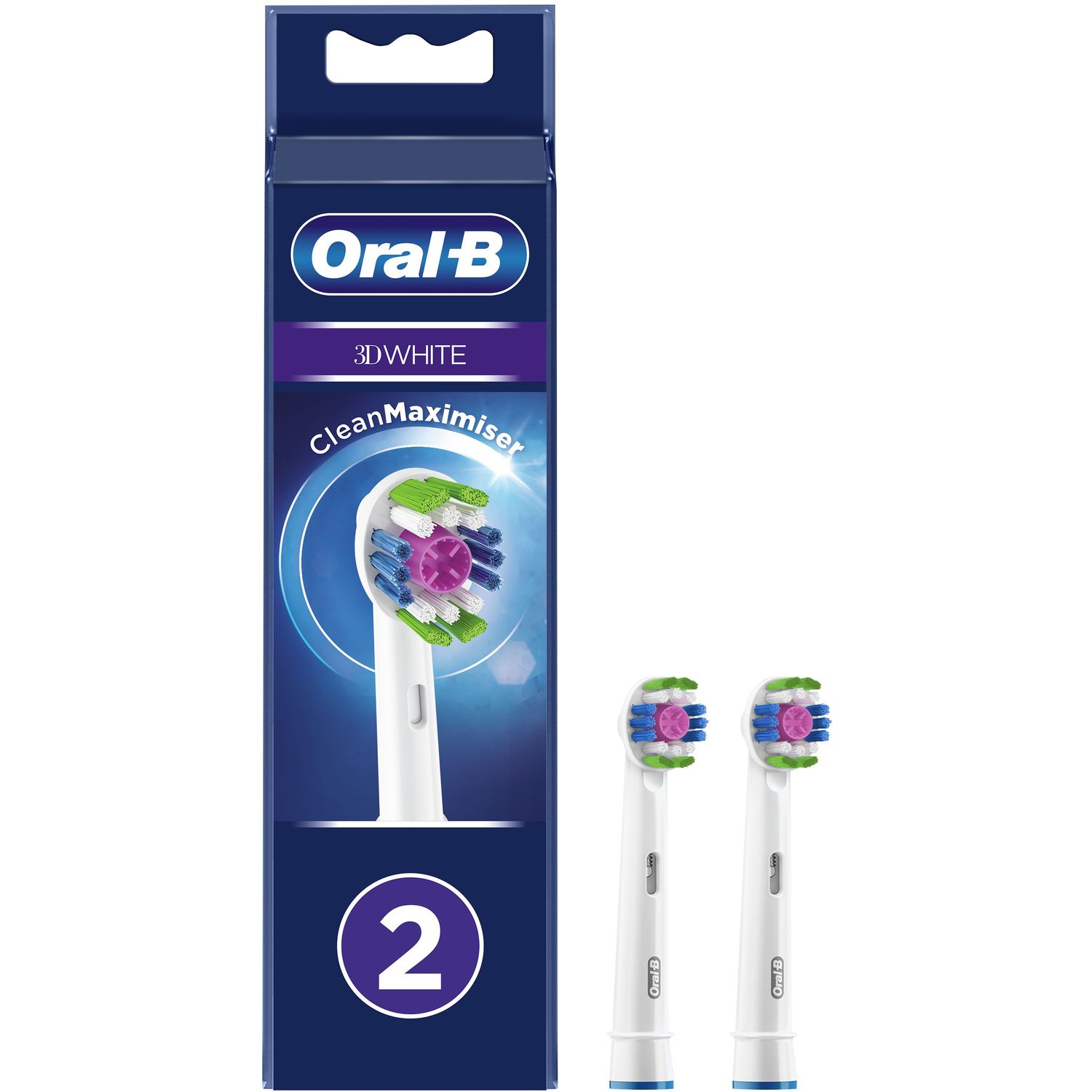 Насадки для электрической зубной щётки Oral-B 3D White CleanMaximiser, 2 шт. - фото 1