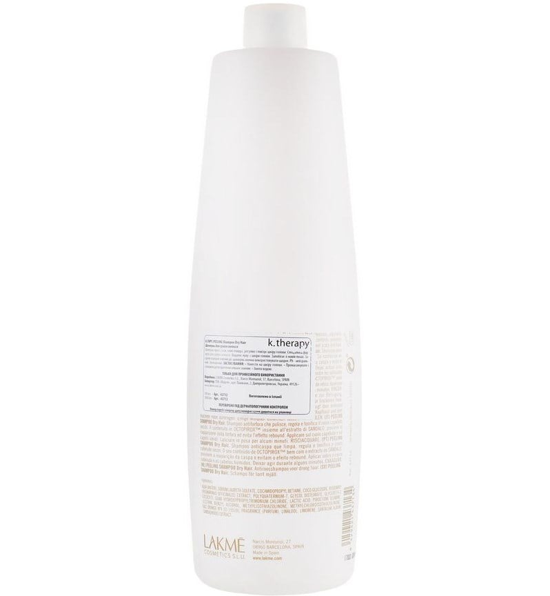 Шампунь Lakme K.Therapy Peeling Shampoo, від лупи для сухого волосся, 1000 мл - фото 2