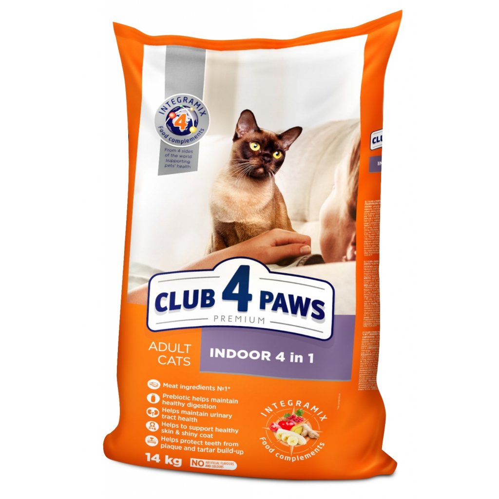 Сухой корм для кошек Club 4 Paws Premium Indoor 4 in 1, 14 кг (B4630201) - фото 1