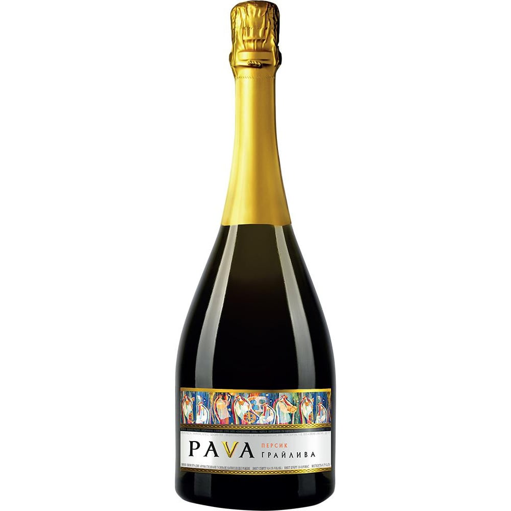 Вино PAVA Грайлива, ароматизоване, газоване, персик, 13%, 0,75 л (478706) - фото 1