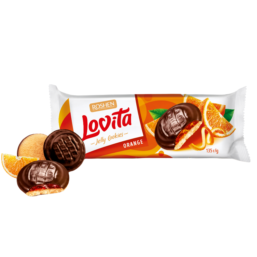 Печиво Roshen Lovita Jelly Cookies зі смаком апельсина 135 г (881140) - фото 2