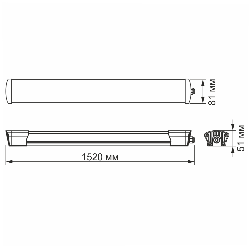 Cветильник линейный Videx LED 50W 1.5М IP65 5000K (VL-BNW-50155) - фото 3