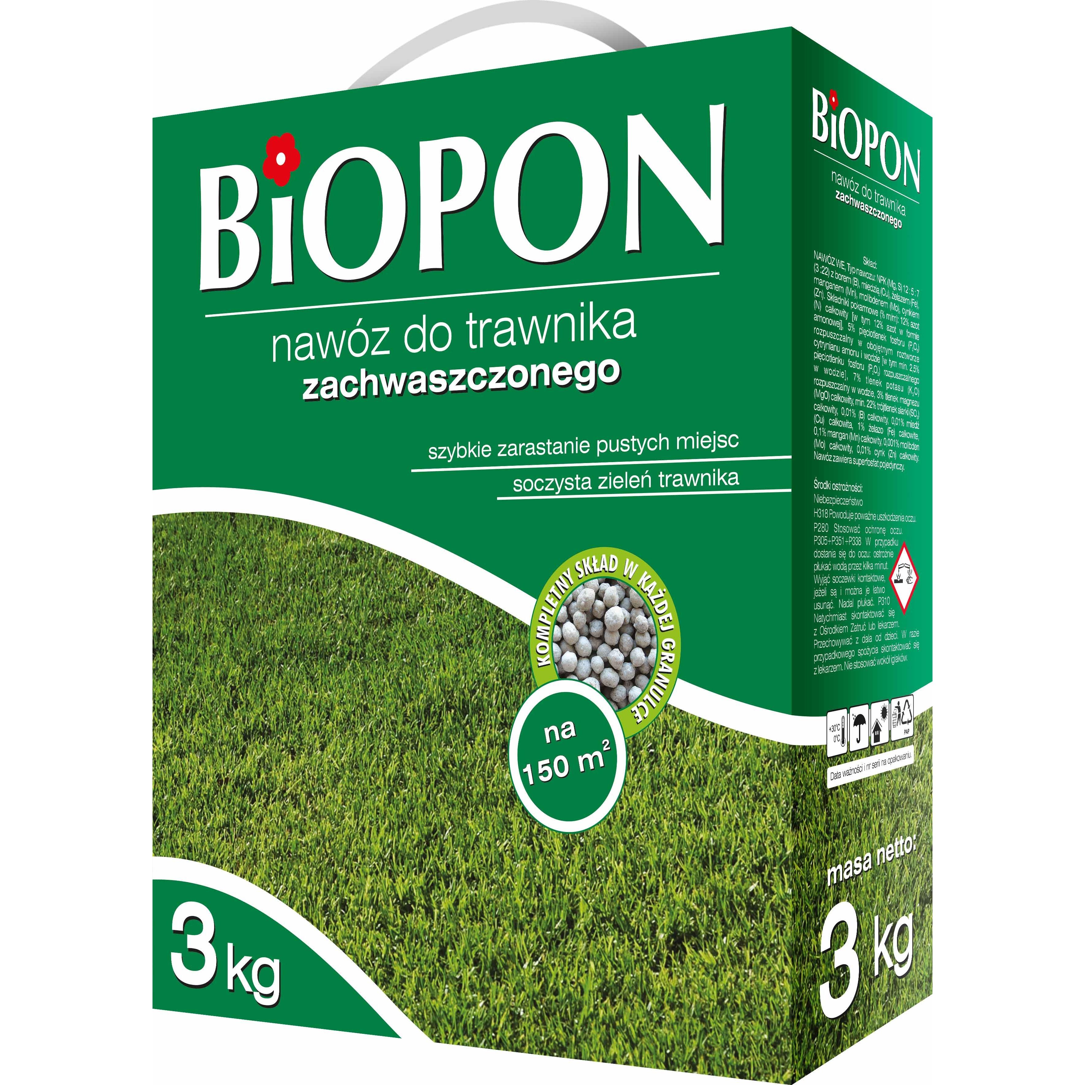 Добриво гранульоване Biopon Для газонів проти бур'янів 3 кг - фото 1
