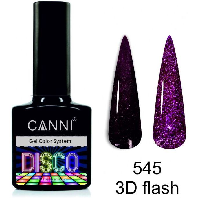 Светоотражающий гель-лак Canni Disco 3D flash №545 сочный гранат 7.3 мл - фото 2