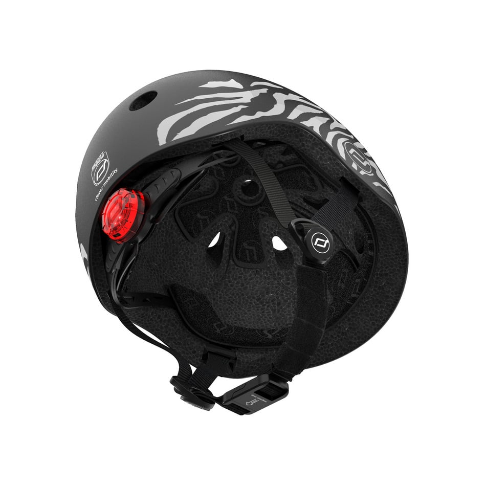 Шлем защитный Scoot and Ride, с фонариком, 45-51 см (XXS/XS), зебра - фото 4