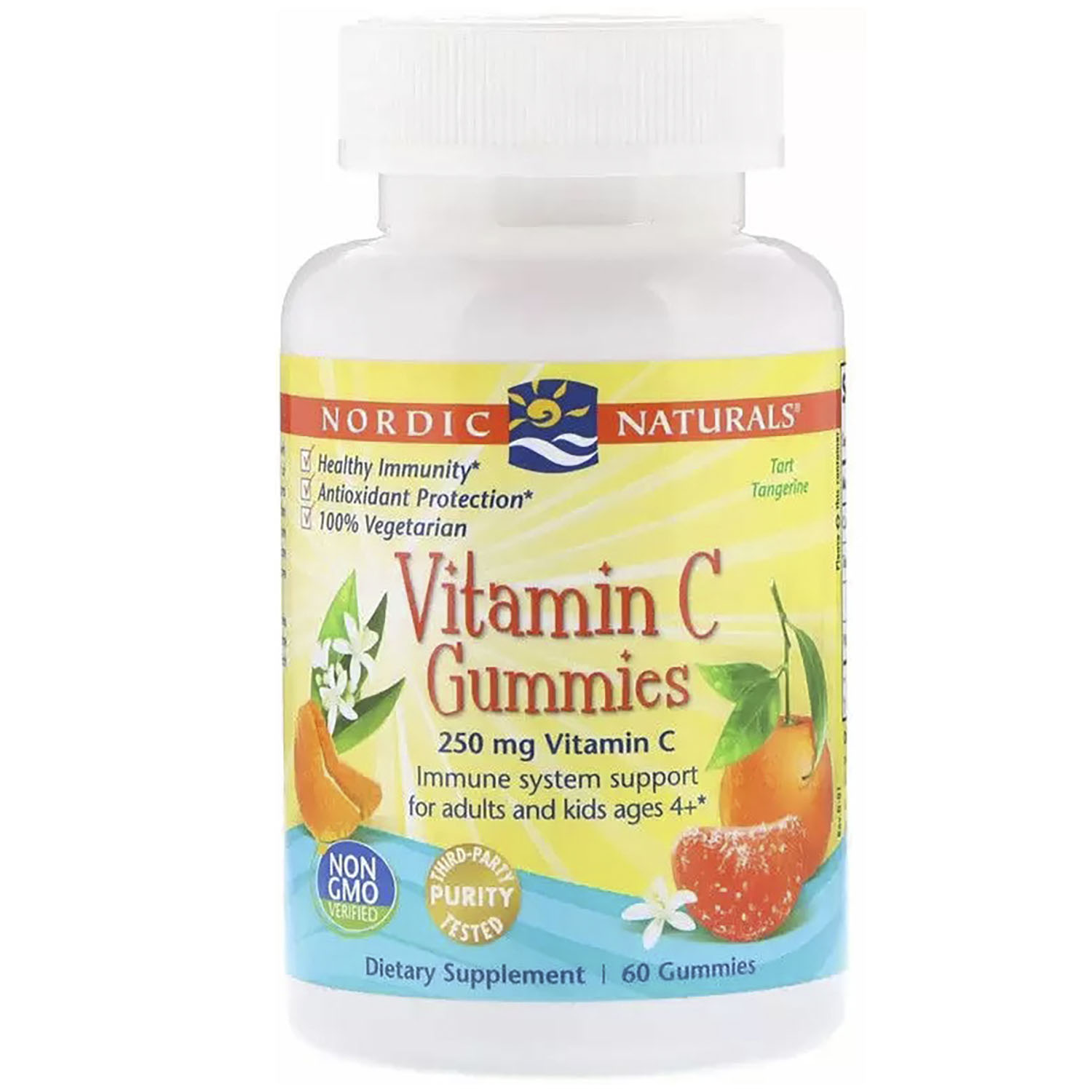 Вітамін С Nordic Naturals Vitamin C Gummies 250 мг жувальний смак мандарину 60 цукерок - фото 1