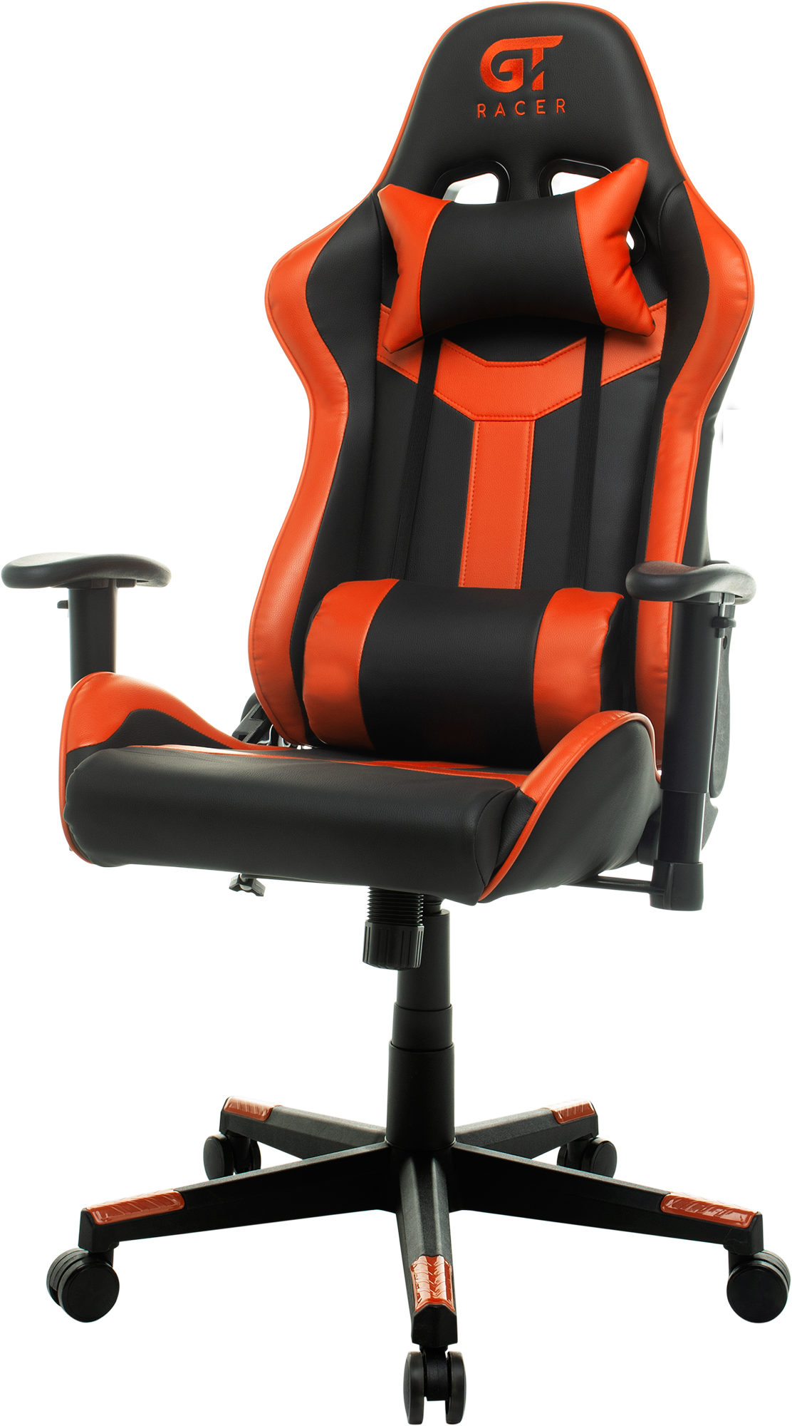 Геймерское кресло GT Racer черное с оранжевым (X-2527 Black/Orange) - фото 4