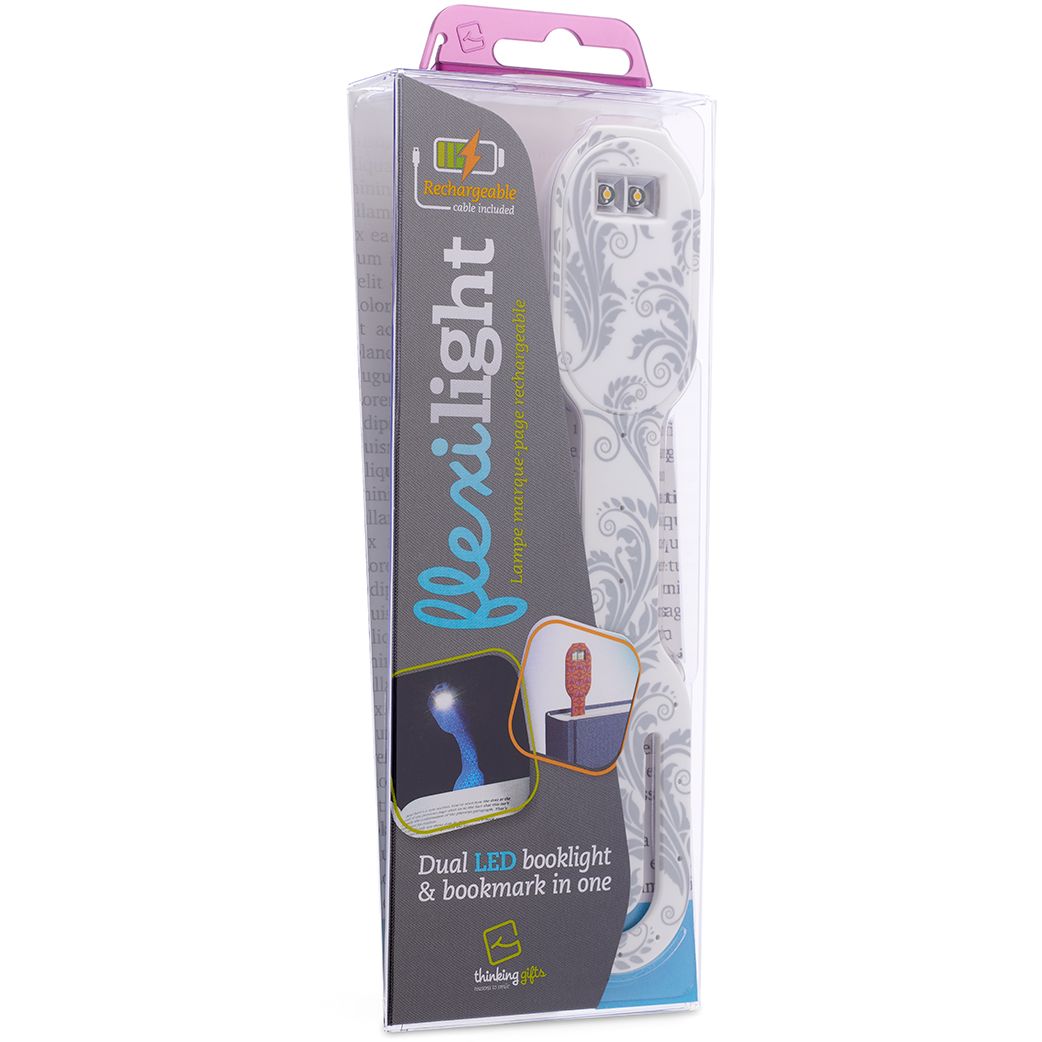 Закладка-ліхтарик Flexilight Rechargeable Класика Білі квіти, 14,7х3,6х1,3 см (FLRWF) - фото 8