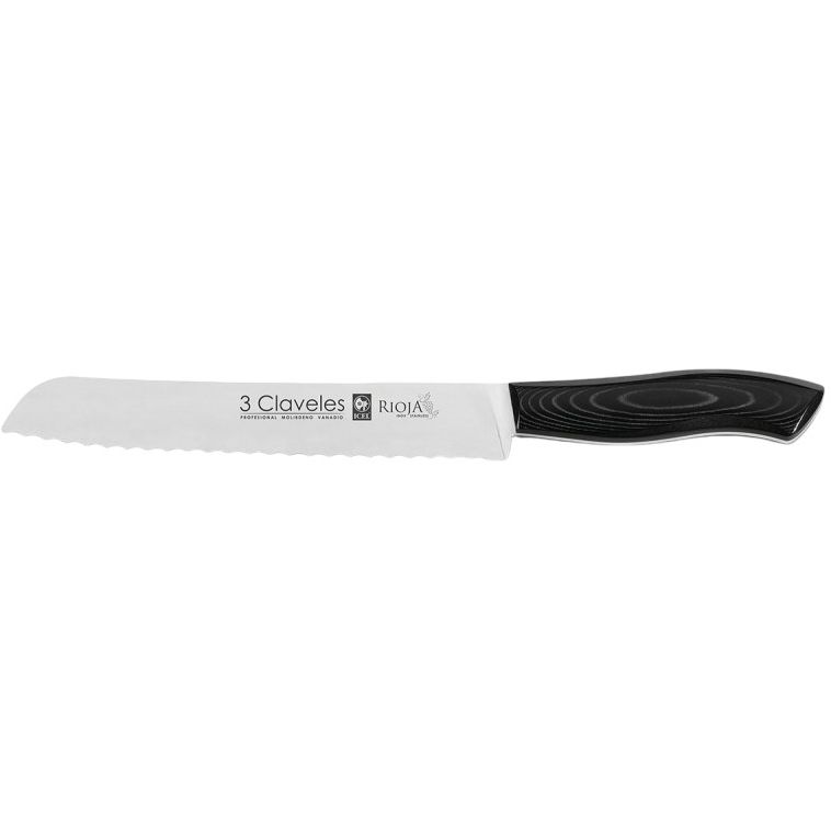 Кухонный нож для хлеба 3 Claveles 200 мм Черный 000266633 - фото 1